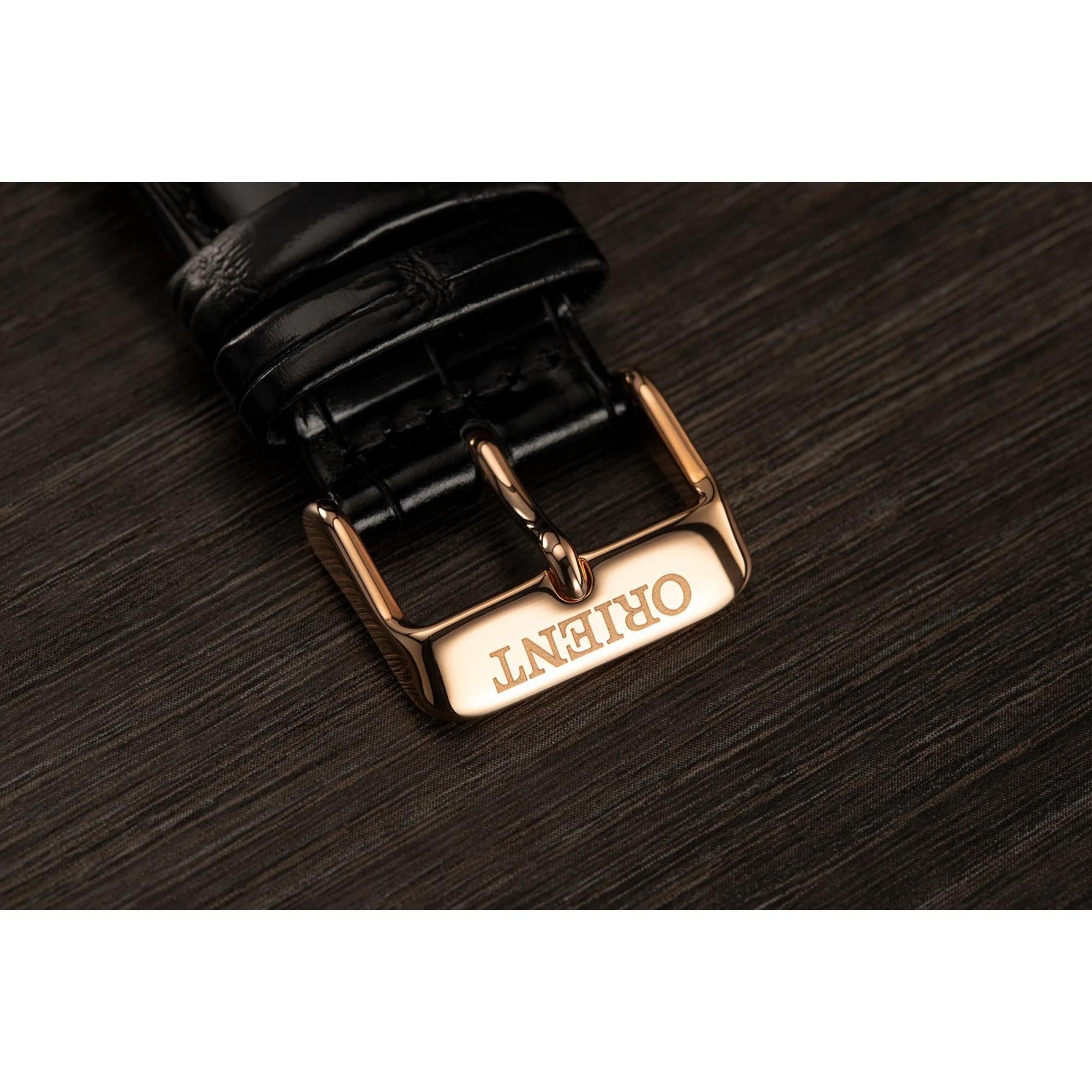 Orient Bambino Automatic Black Dial Leather Strap Men's Watch TAC00001B0