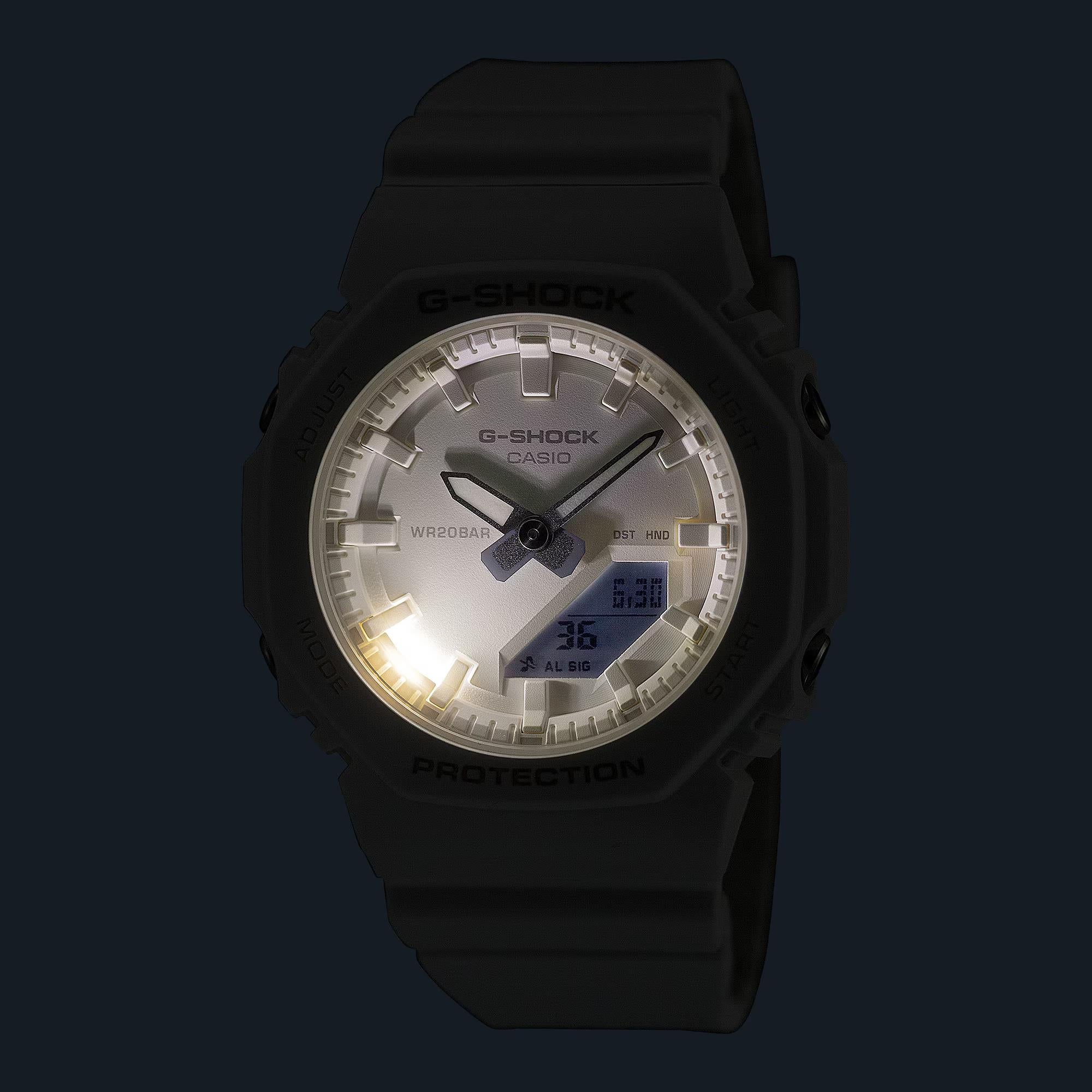 Casio G-Shock 2100 Series Analog-Digital White Dial Resin Strap Women's Watch GMA-P2100-7AER