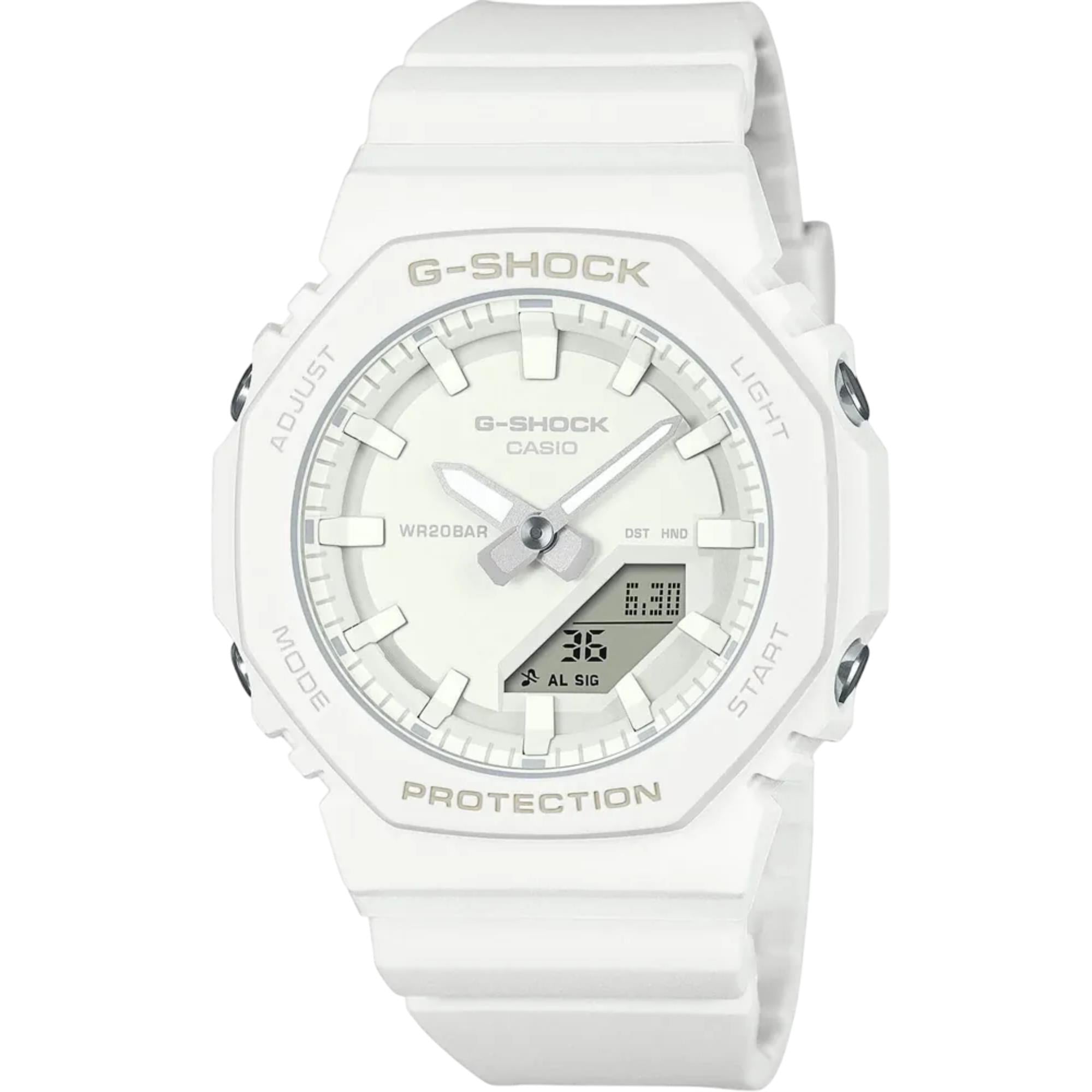 Casio G-Shock 2100 Series Analog-Digital White Dial Resin Strap Women's Watch GMA-P2100-7AER