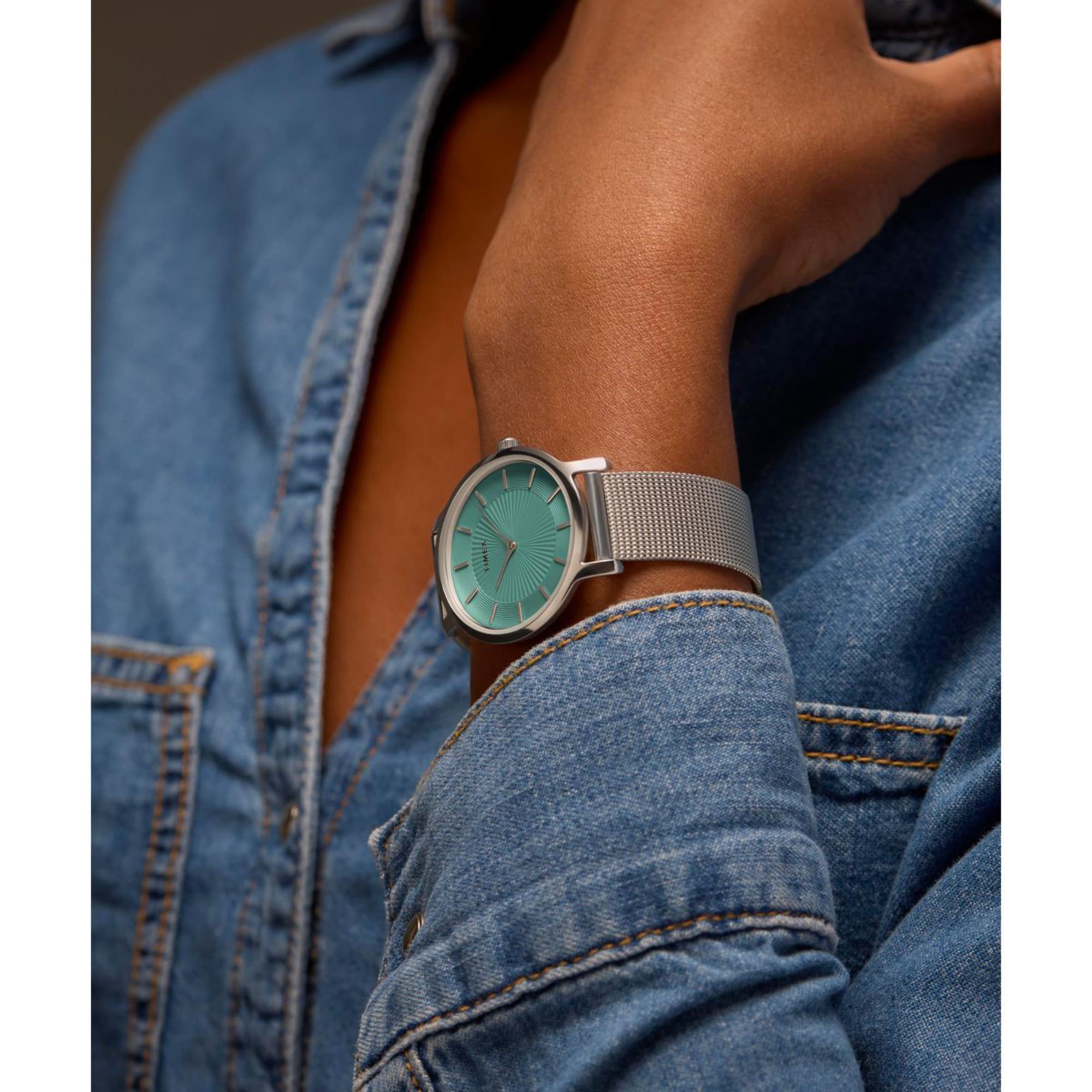 Timex Transcend Silver Dial Stainless Steel Women's Watch TW2Y10200