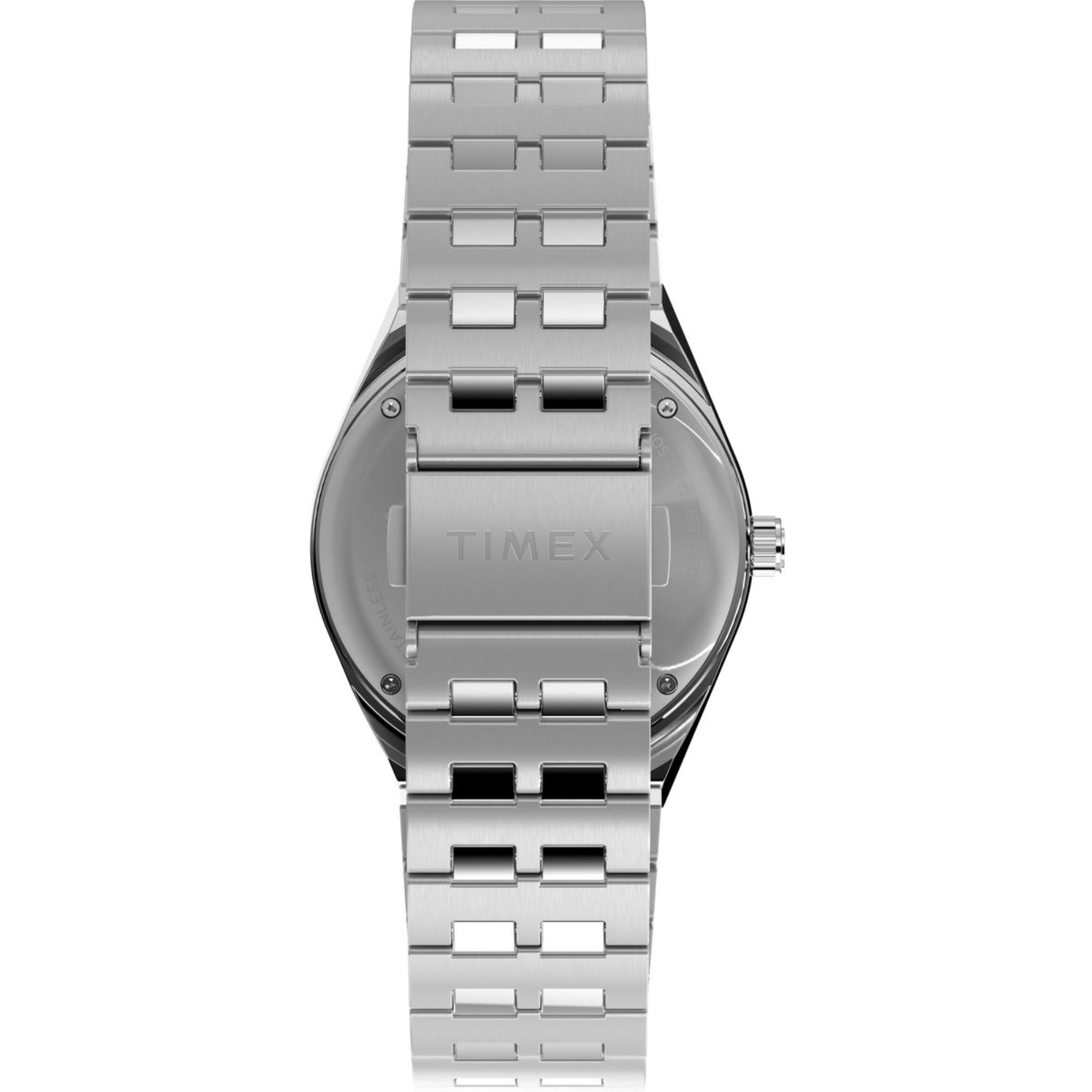 Timex x Peanuts Q Timex GMT Silver-Tone Stainless Steel Strap Men's Watch TW2W83300