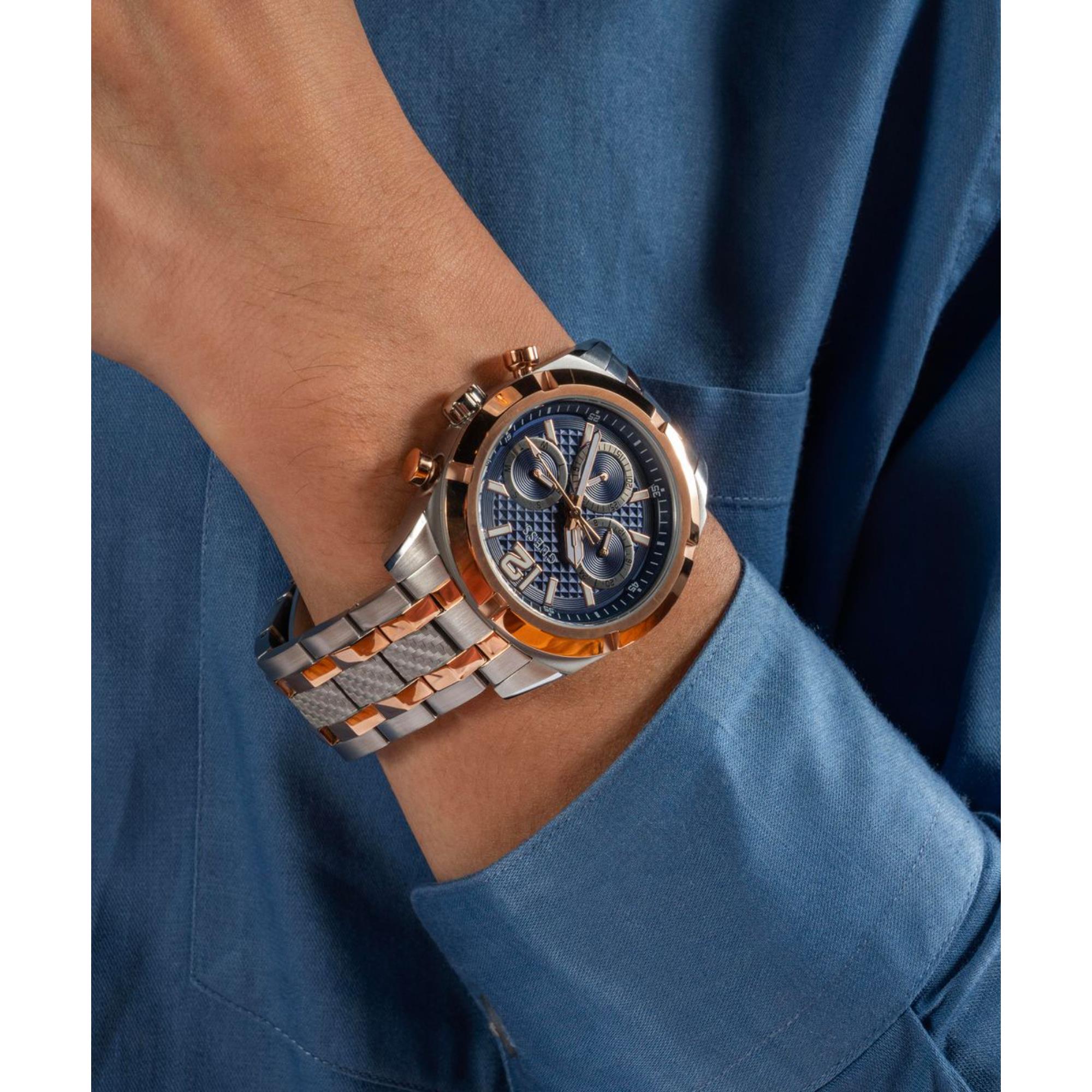 Guess Resistance Blue Dial Stainless Steel Strap Men's Watch GW0714G3
