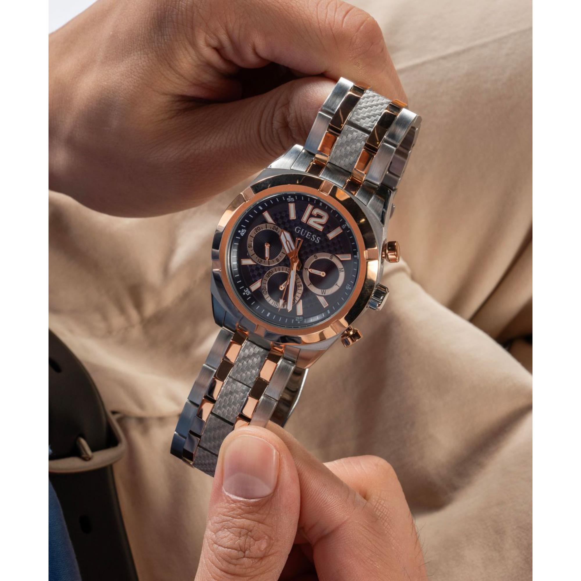 Guess Resistance Blue Dial Stainless Steel Strap Men's Watch GW0714G3