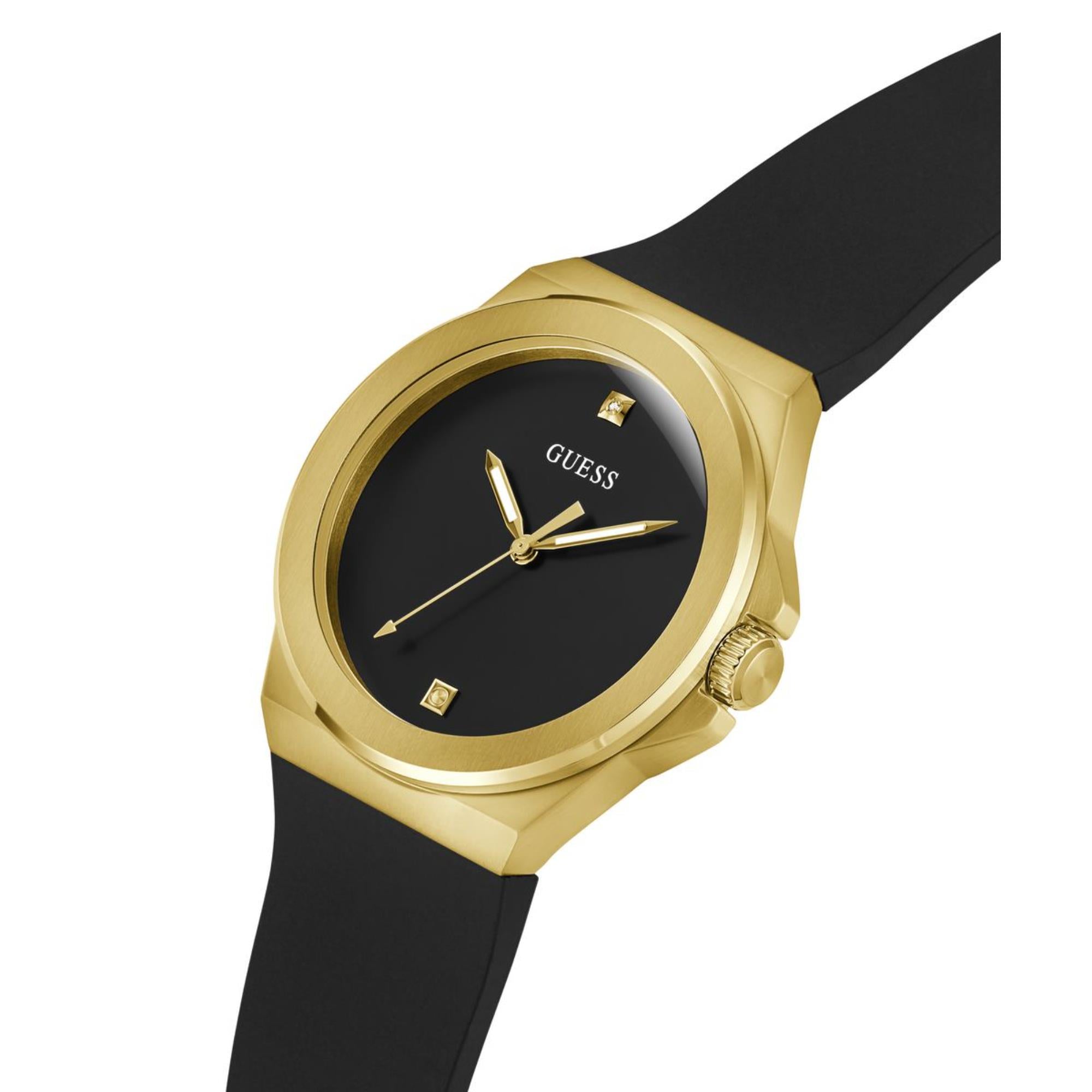 Guess Vinyl Black Dial Silicone Strap Men's Watch GW0790G1