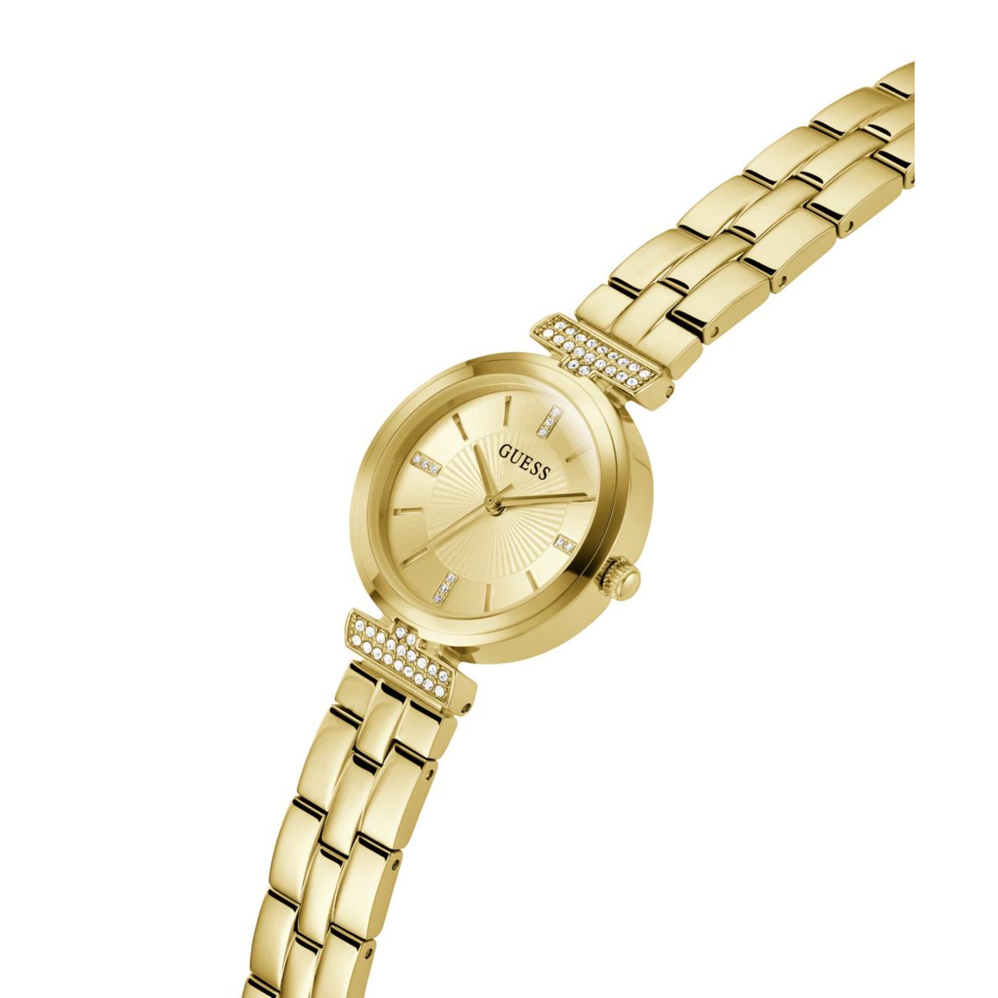 Guess Array Champagne Dial Stainless Steel Strap Women's Watch GW0762L2