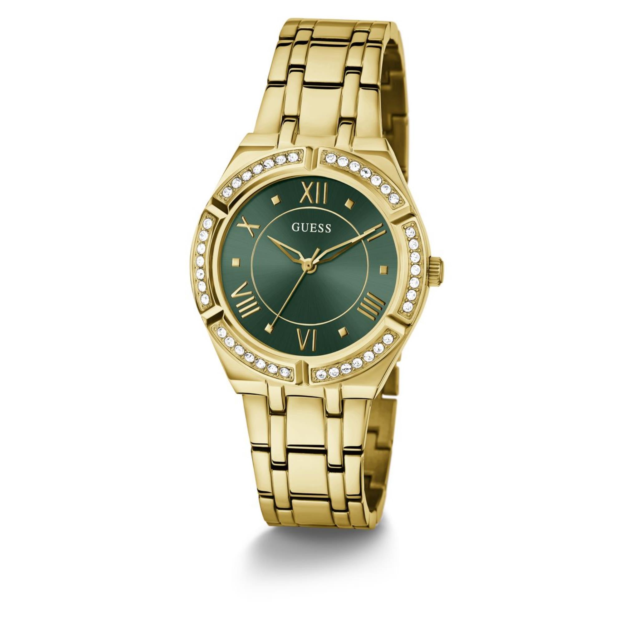 Guess Cosmo Green Dial Stainless Steel Strap Women's Watch GW0033L8