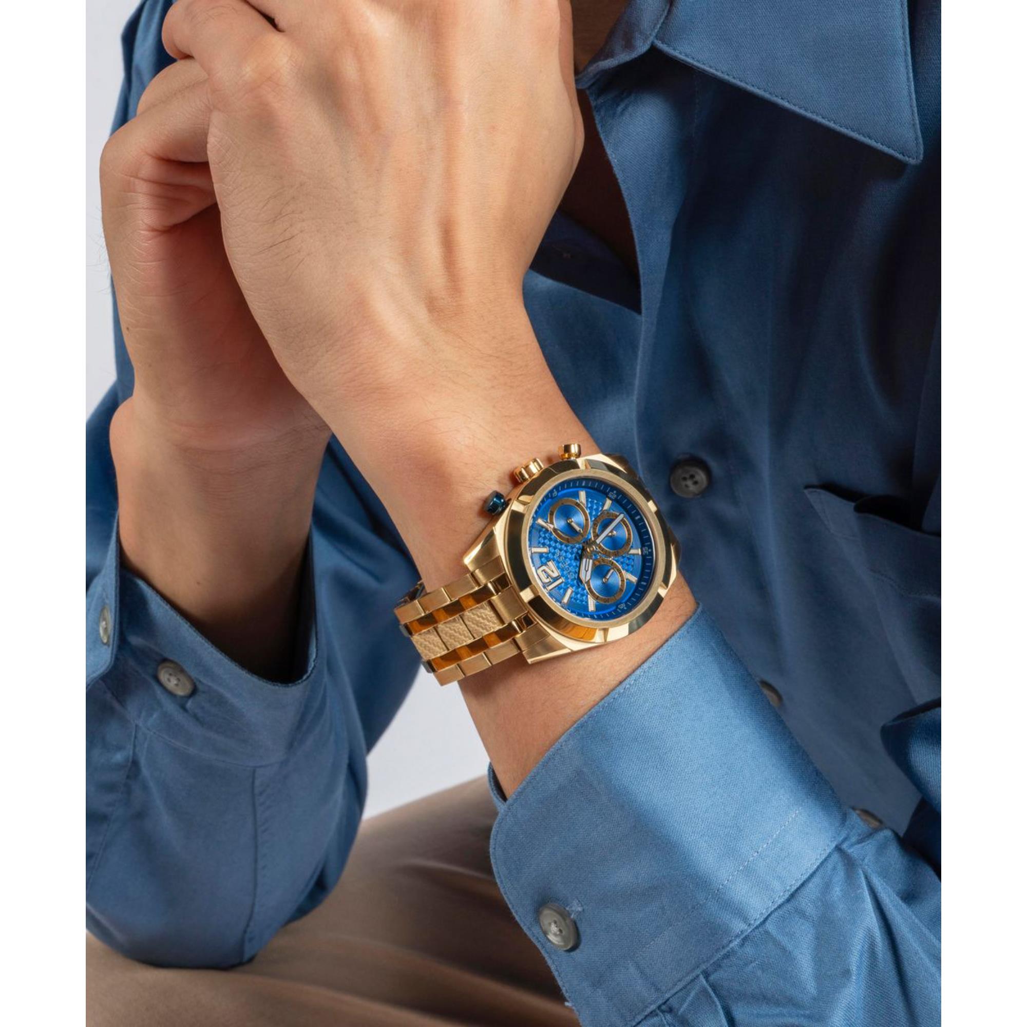 Guess Resistance Blue Dial Stainless Steel Strap Men's Watch GW0714G2