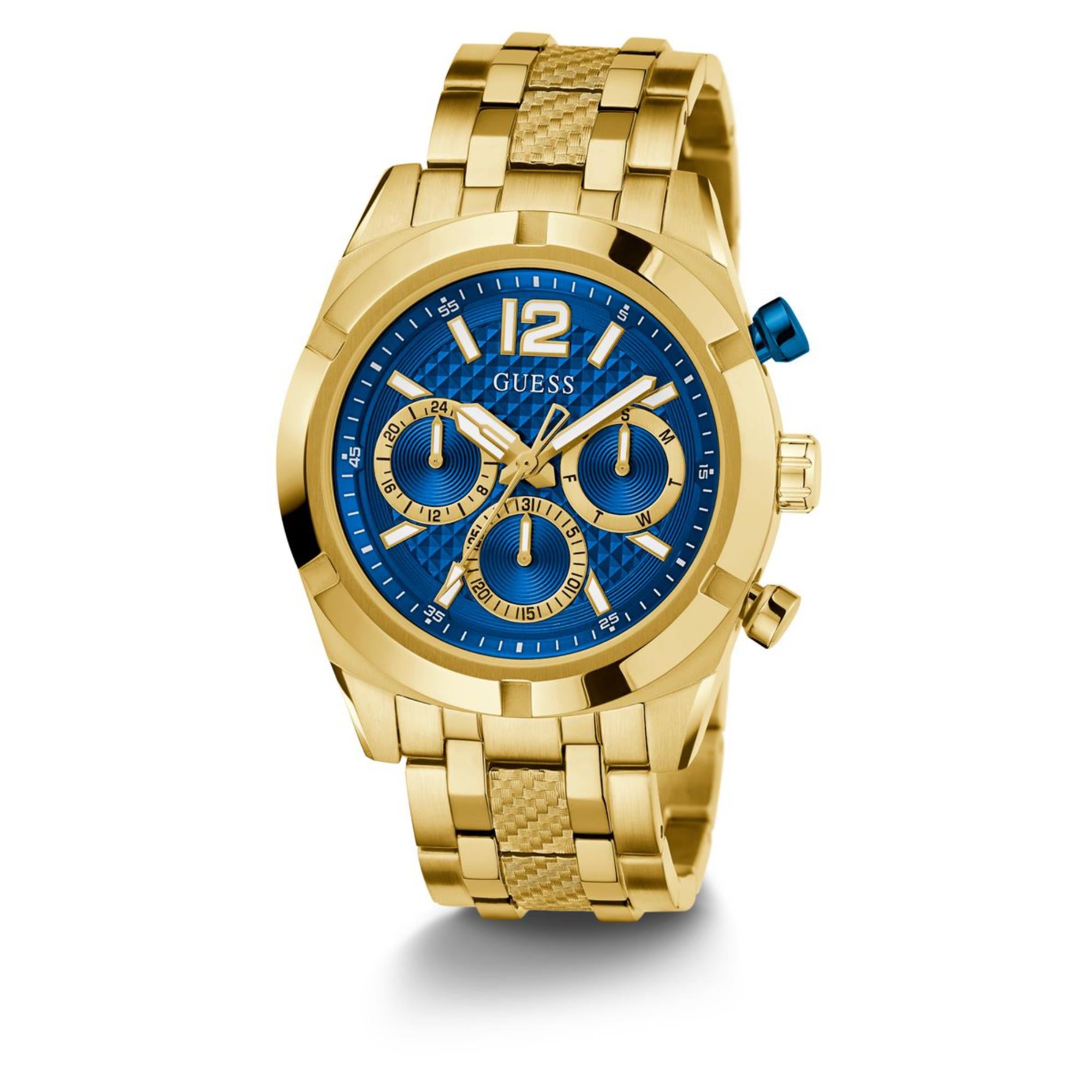 Guess Resistance Blue Dial Stainless Steel Strap Men's Watch GW0714G2