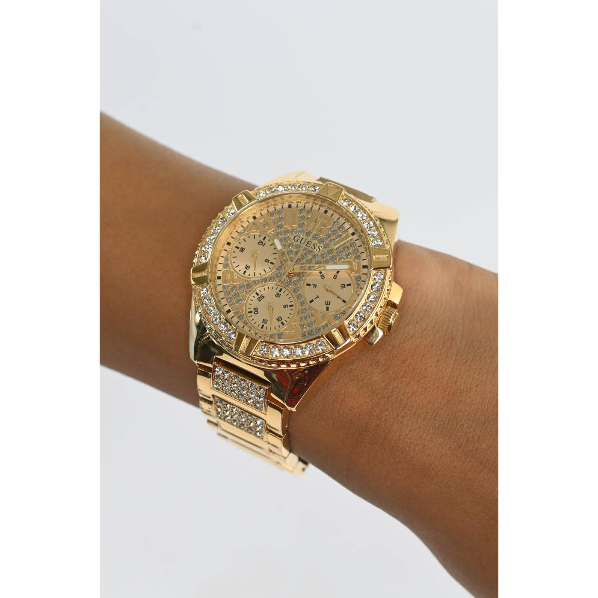 Guess Lady Frontier Champagne Dial Stainless Steel Strap Women's Watch W1156L2