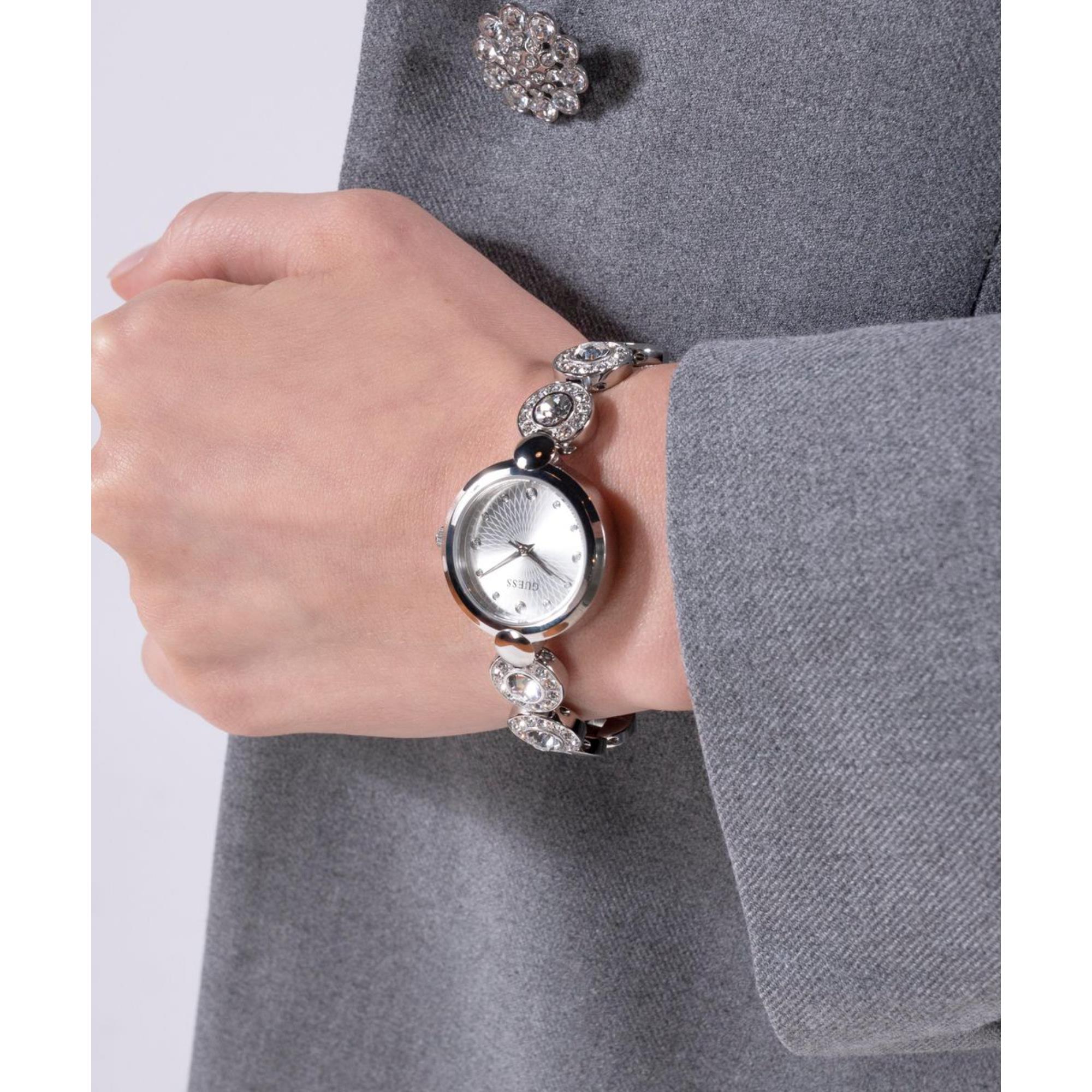 Guess Stardom Silver Dial Stainless Steel Strap Women's Watch GW0757L1