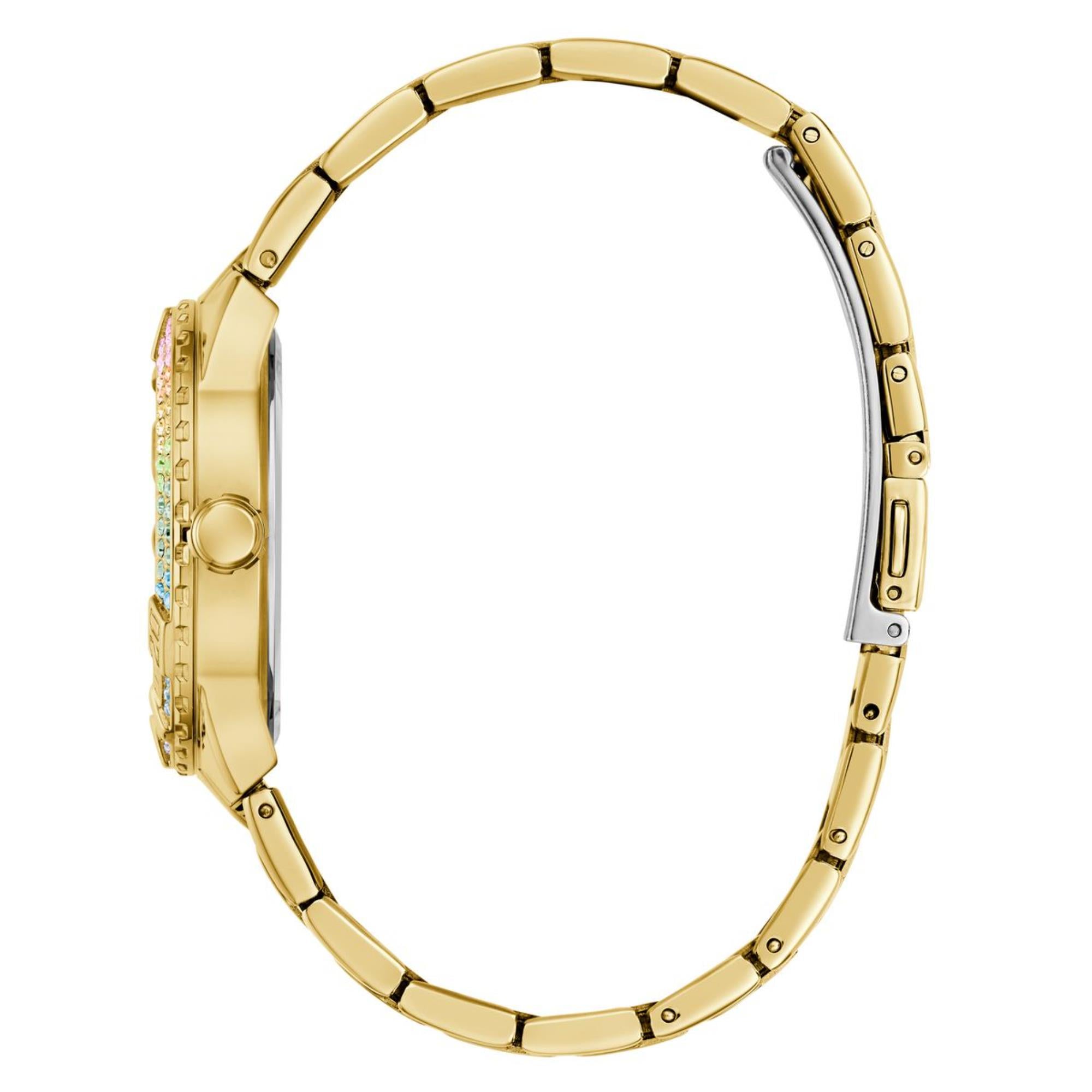 Guess Sangria Rainbow Dial Stainless Steel Strap Women's Watch GW0882L2