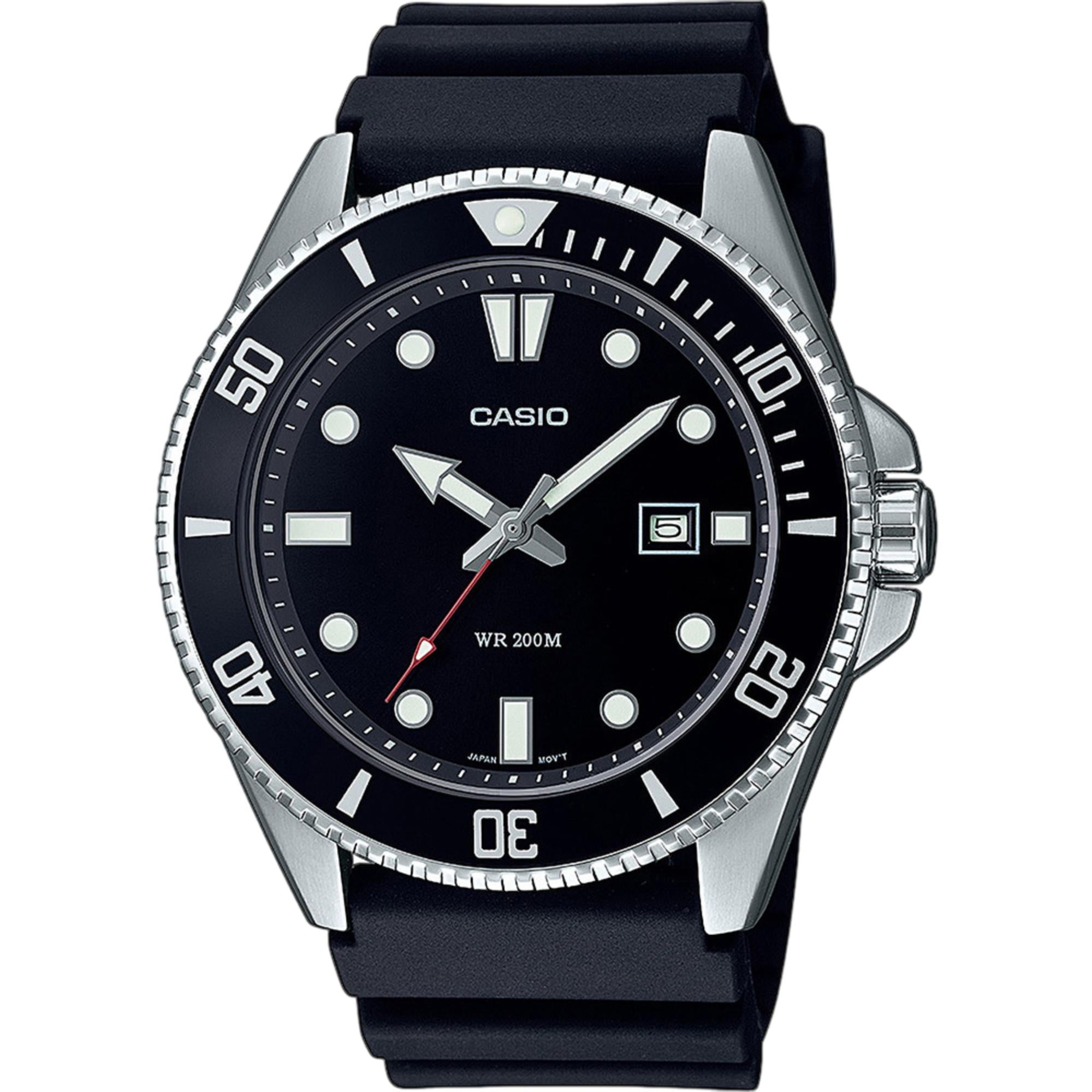 Casio Marlin Quartz Black Dial Resin Strap Men's Watch MDV-107-1A1VEF