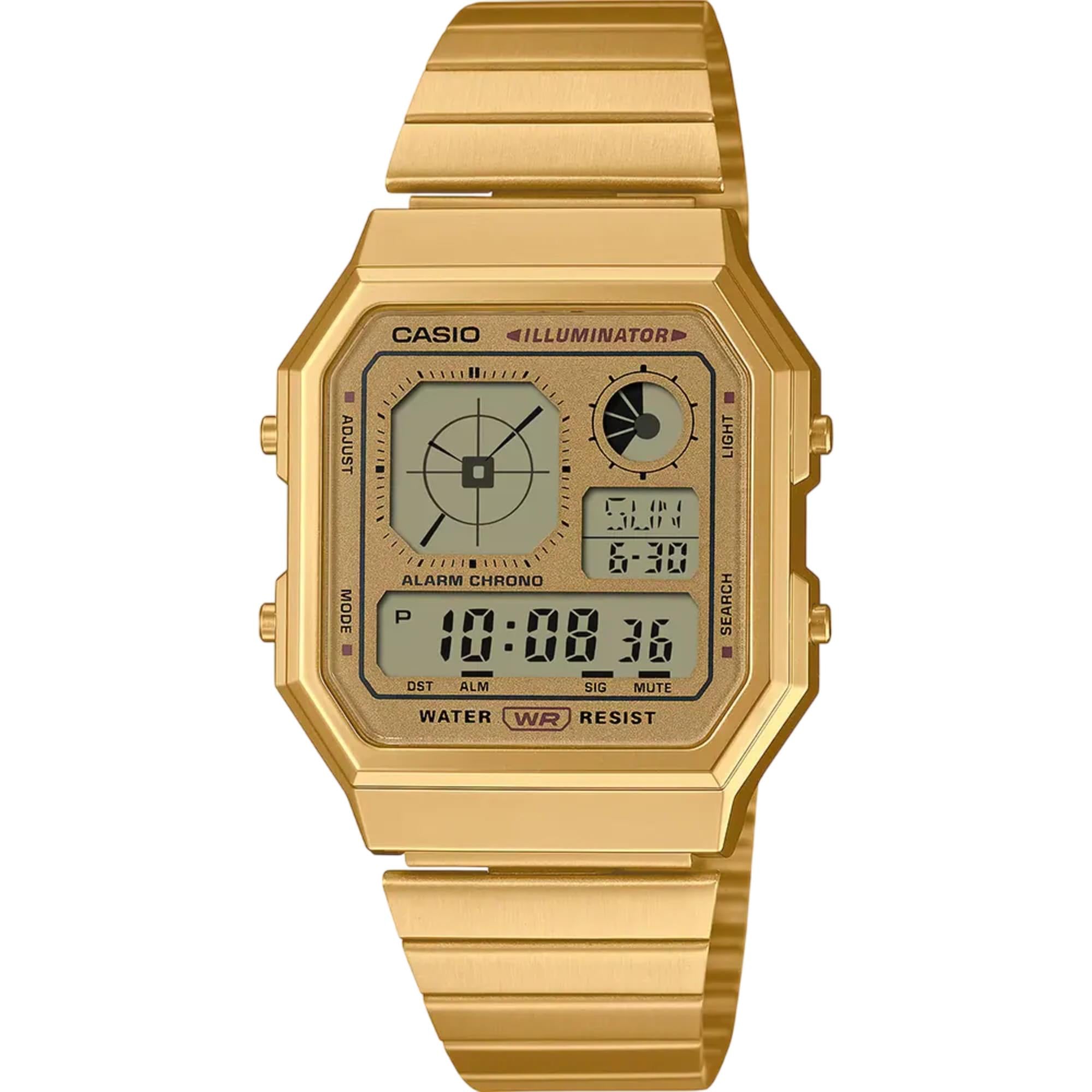 Casio Vintage Digital Gold-Tone Strap Unisex Watch A130WEG-9AEF