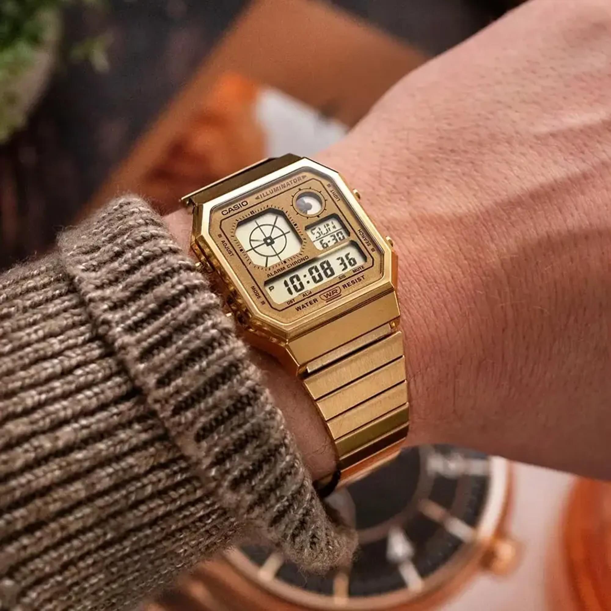 Casio Vintage Digital Gold-Tone Strap Unisex Watch A130WEG-9AEF