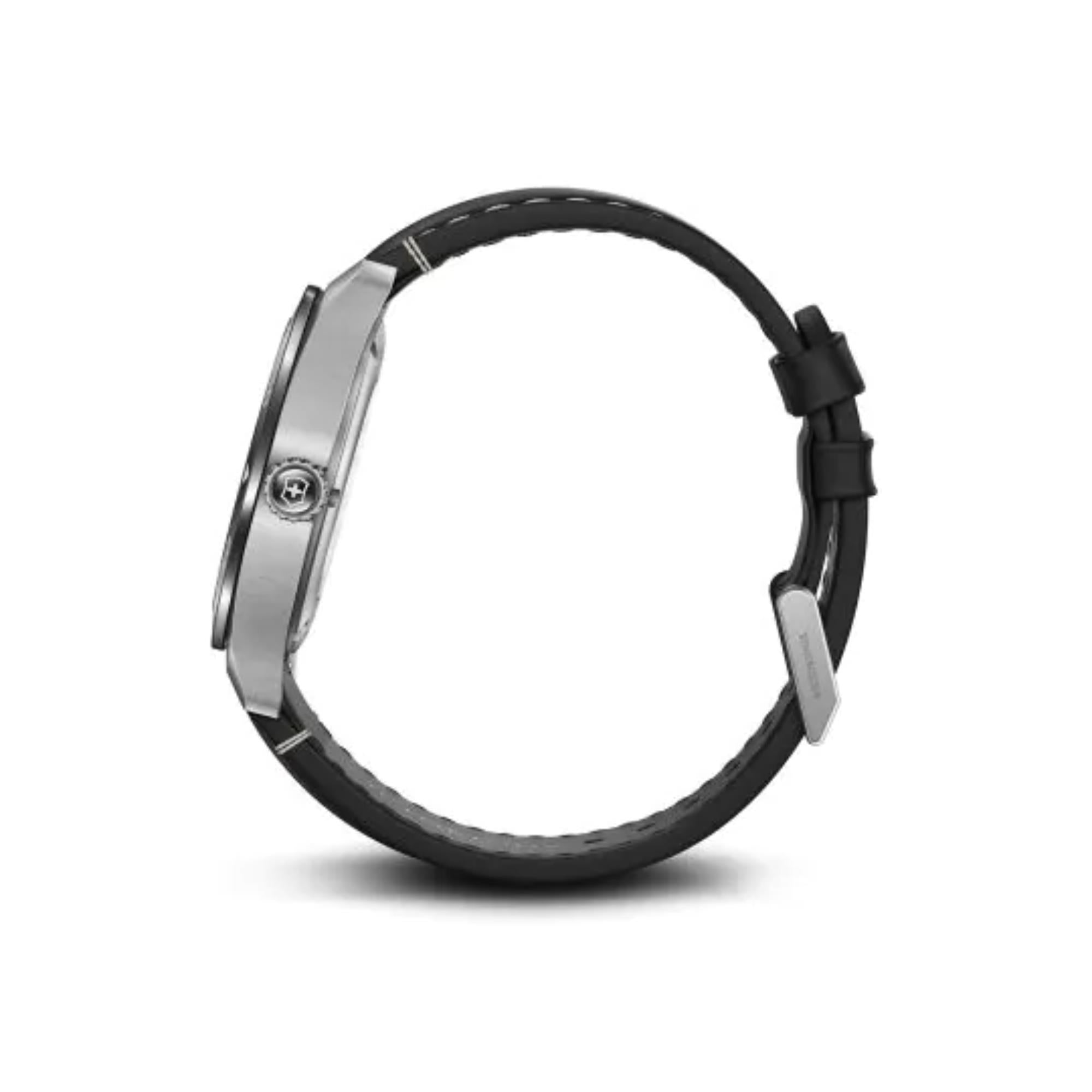 Victorinox Swiss Army Automatic Black Dial Leather Strap Men's Watch 242044