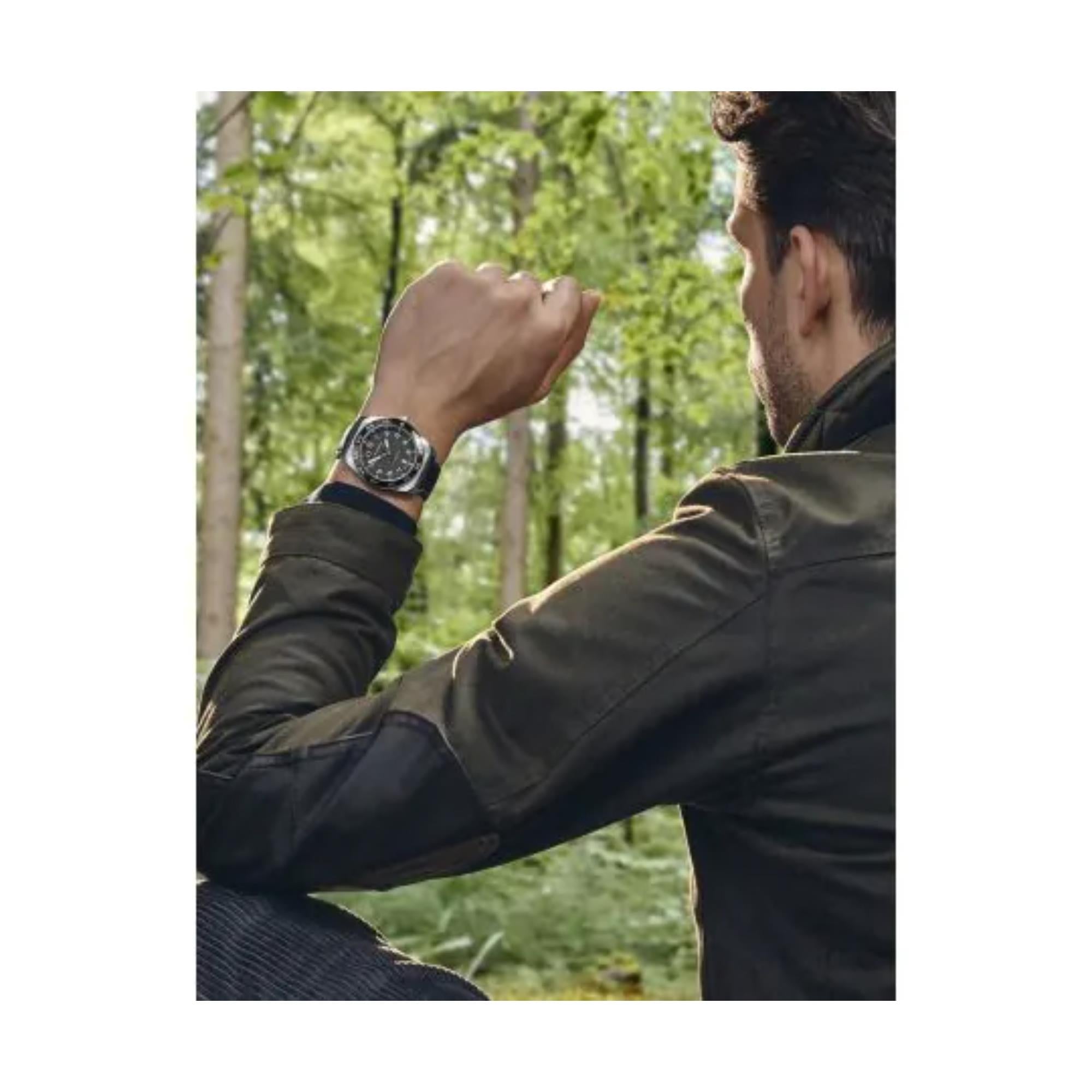 Victorinox Swiss Army Automatic Black Dial Leather Strap Men's Watch 242044