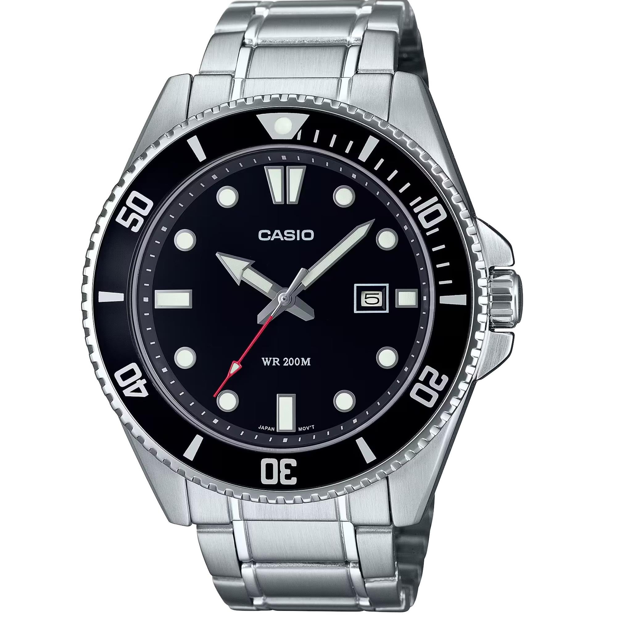 Casio Marlin Quartz Black Dial Steel Strap Men's Watch MDV-107D-1A1VEF