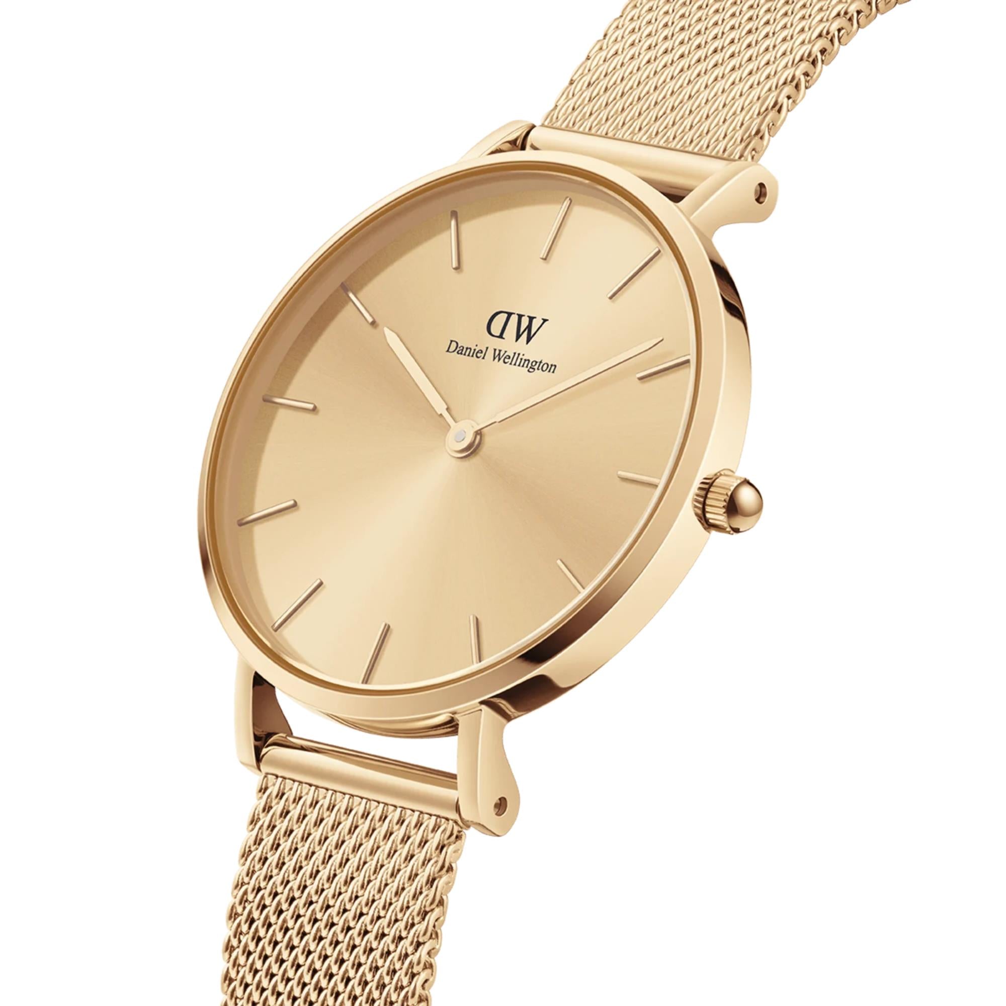 Daniel Wellington Petite Unitone Quartz Gold Dial Steel Strap Women's Watch DW00100474