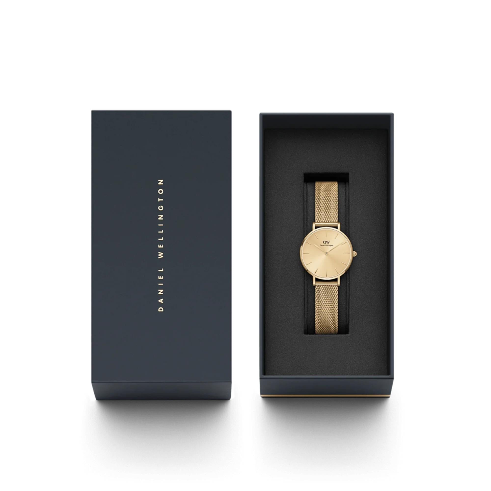 Daniel Wellington Petite Unitone Quartz Gold Dial Steel Strap Women's Watch DW00100474
