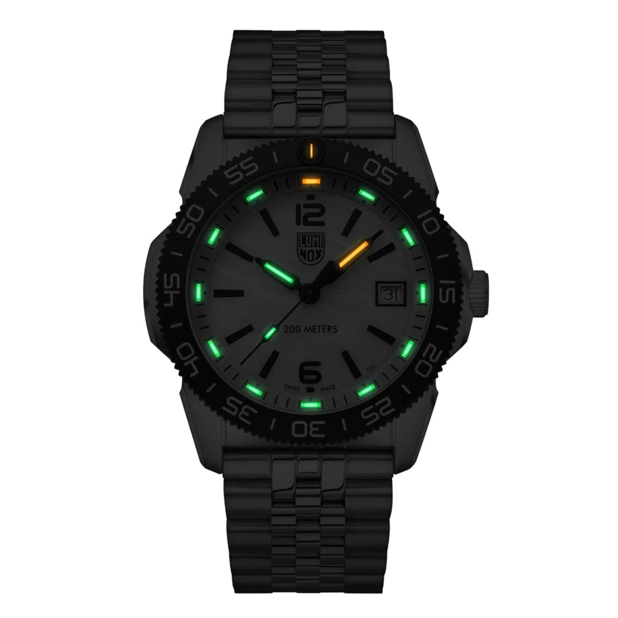 Luminox Pacific Diver Ripple Collection Quartz Mother Of Pearl Dial Stainless Steel Strap Unisex Watch XS.3126M