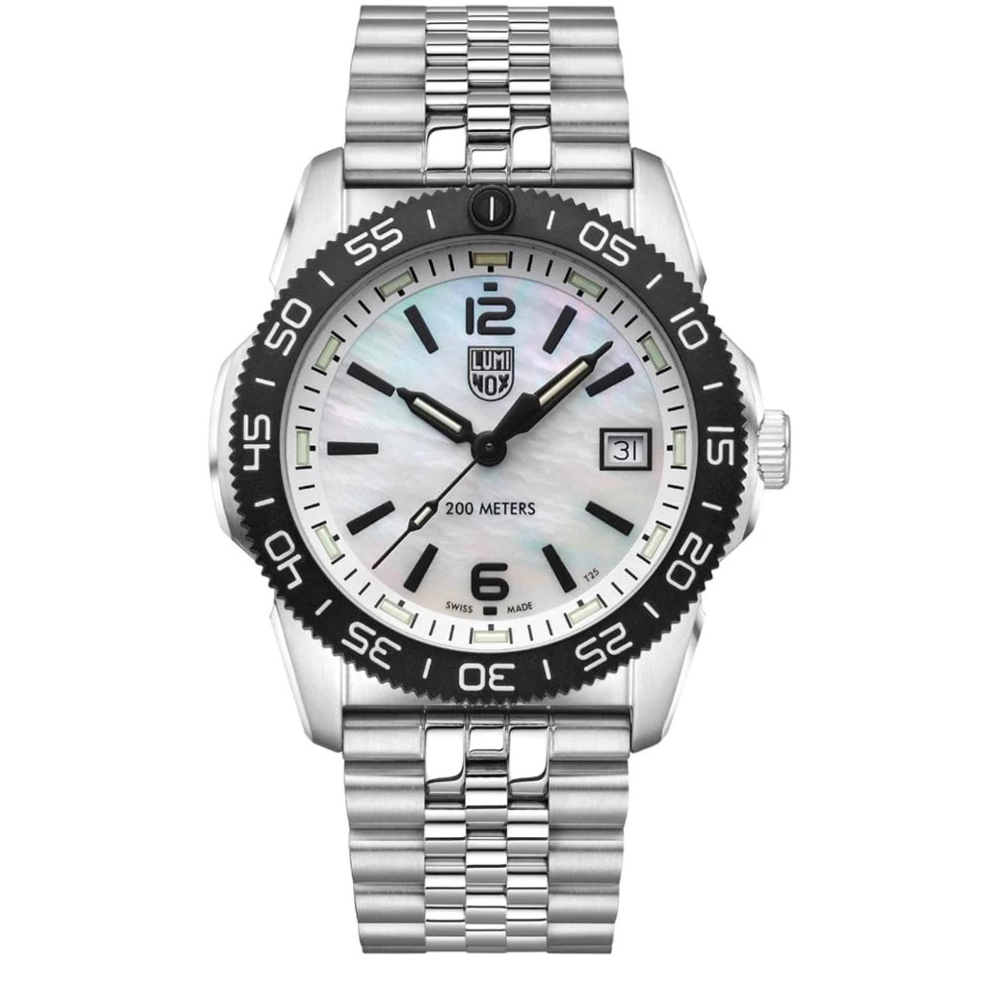 Luminox Pacific Diver Ripple Collection Quartz Mother Of Pearl Dial Stainless Steel Strap Unisex Watch XS.3126M