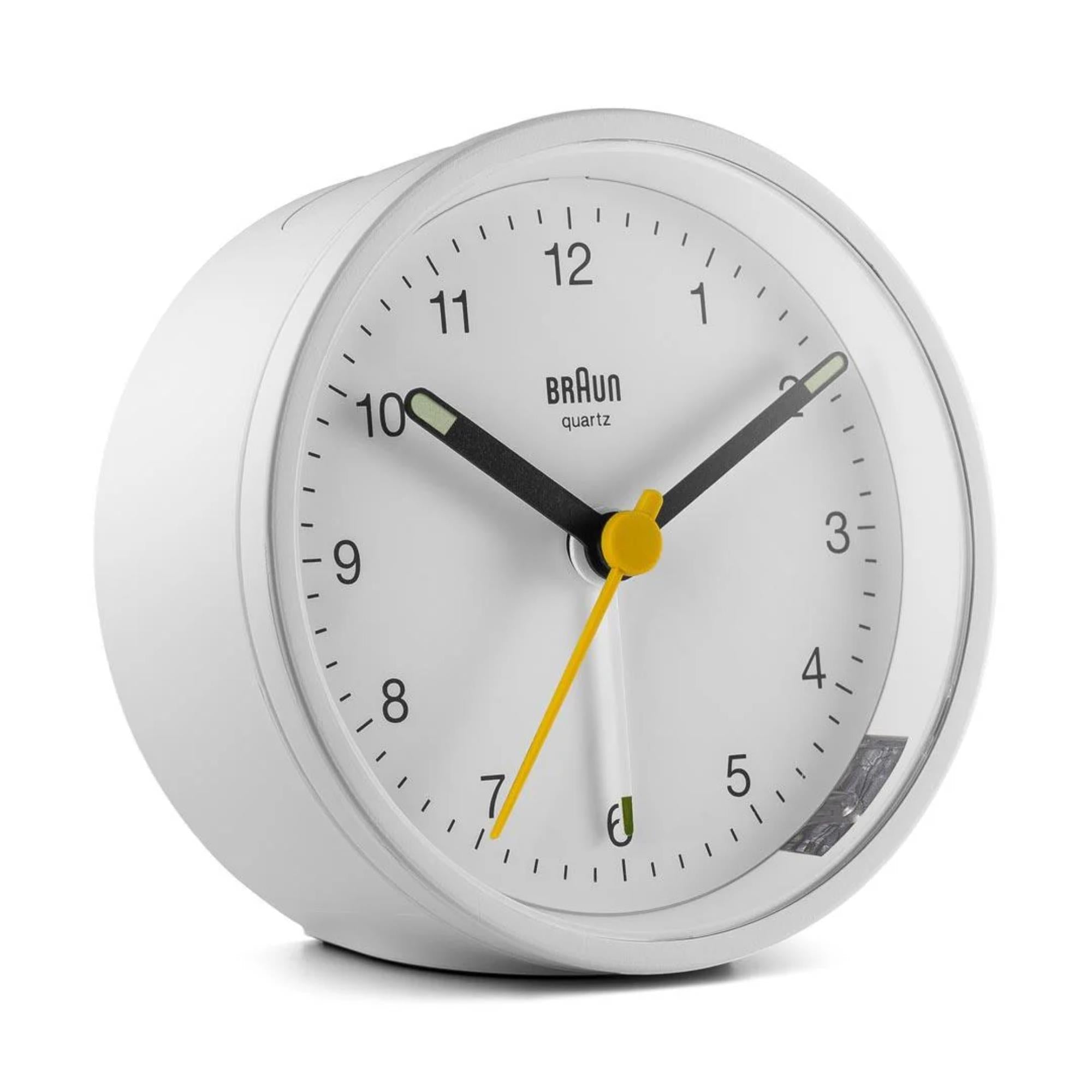 Braun Classic Quarts White Dial Alarm Clock BC12W