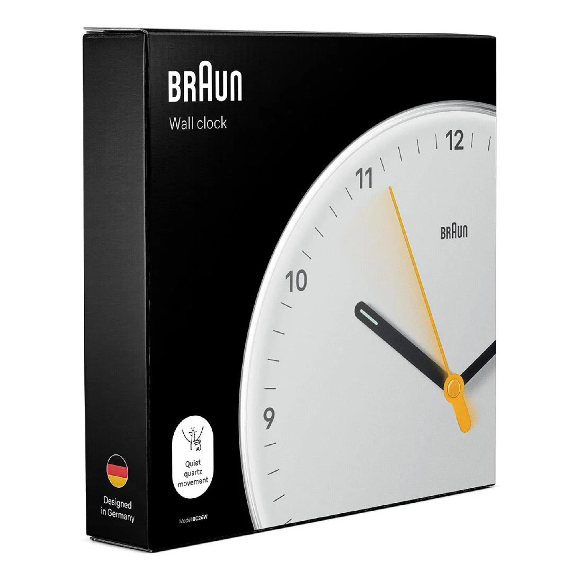 Braun Quartz White Wall Clock BC26W