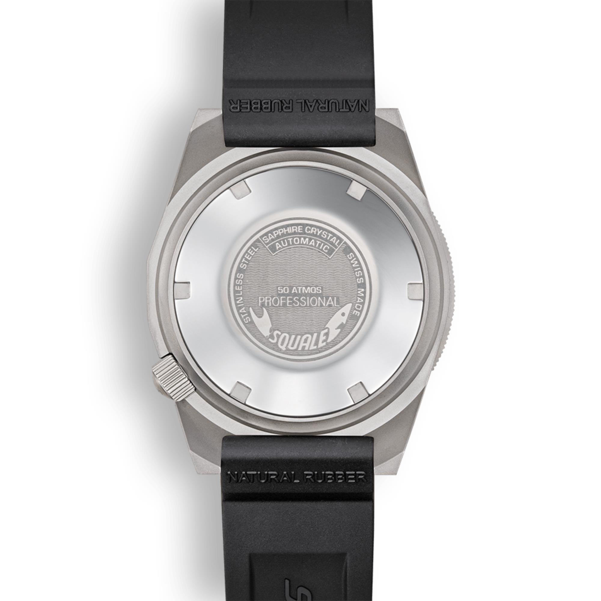 Squale 1521 Black Blasted Automatic Black Dial Rubber Strap Men's Watch 1521BKBL.VO