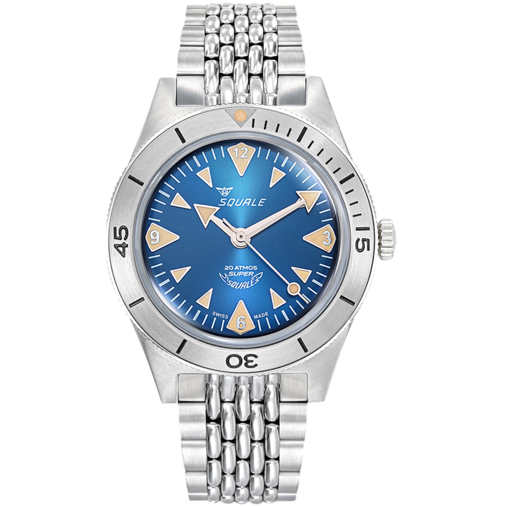 Squale Super-Squale Big Arrows Automatic Blue Dial Steel Strap Men's Watch SUPERSSABL.AC