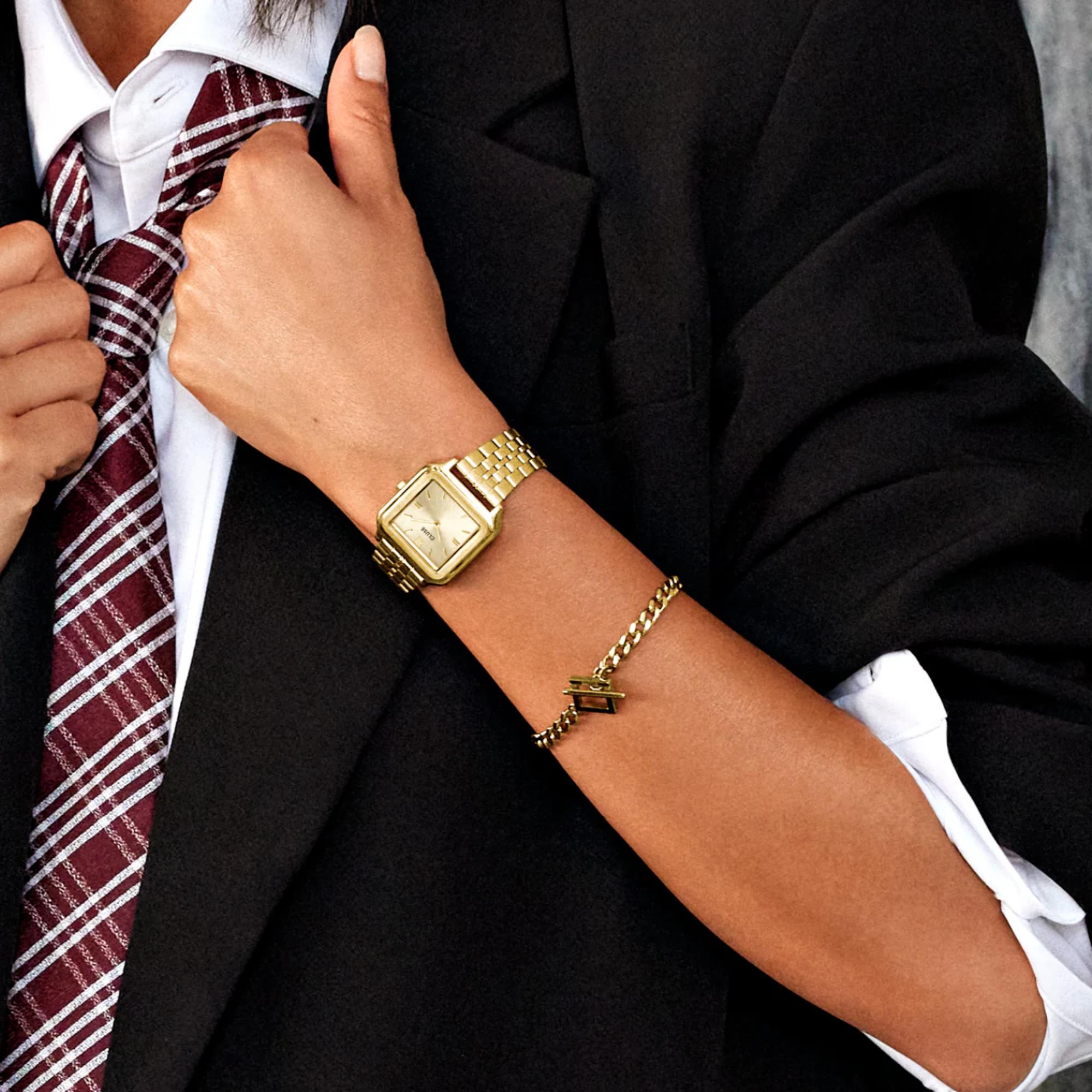 CLUSE Gracieuse Quartz Gold Dial Steel Strap Women's Watch CW11902