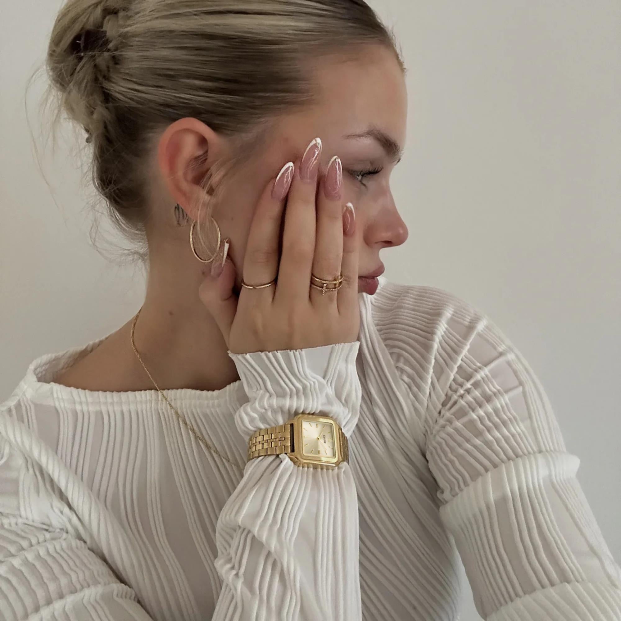 CLUSE Gracieuse Quartz Gold Dial Steel Strap Women's Watch CW11902