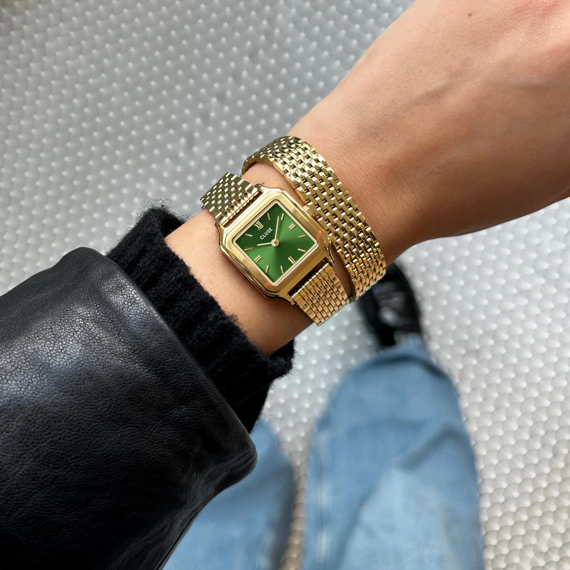 CLUSE Gracieuse Petite Quartz Green Dial Steel Strap Women's Watch CW11811