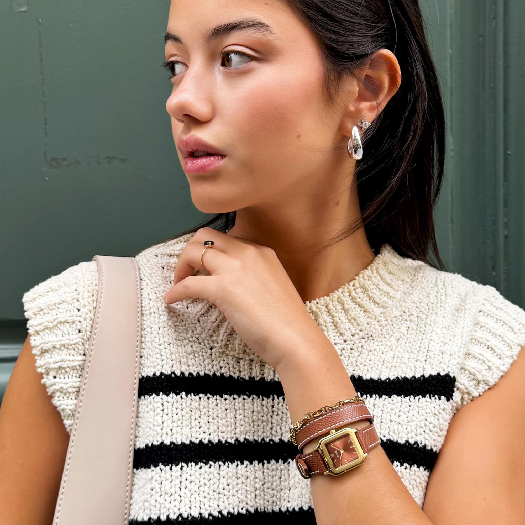 CLUSE Gracieuse Petite Quartz Brown Dial Leather Strap Women's Watch CW11810