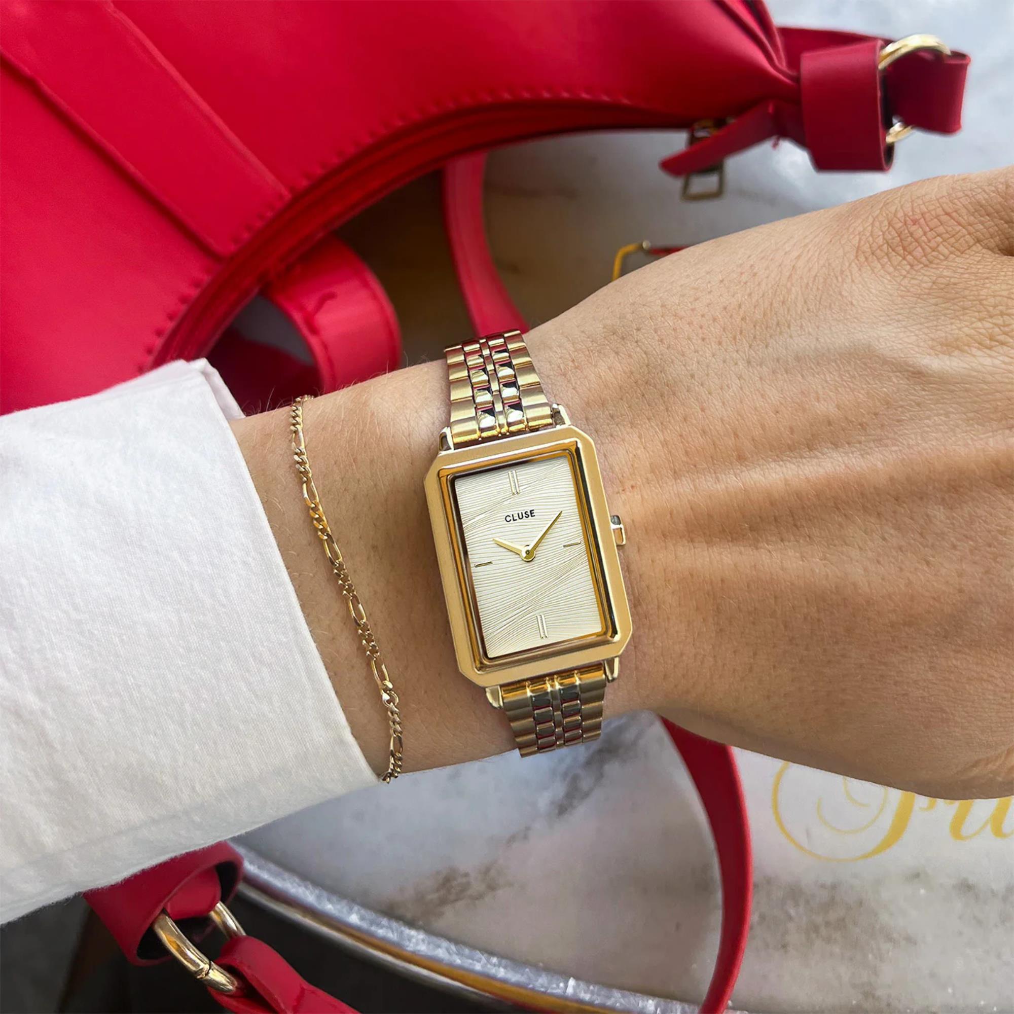 CLUSE Fluette Quartz Gold Dial Steel Strap Women's Watch CW11511