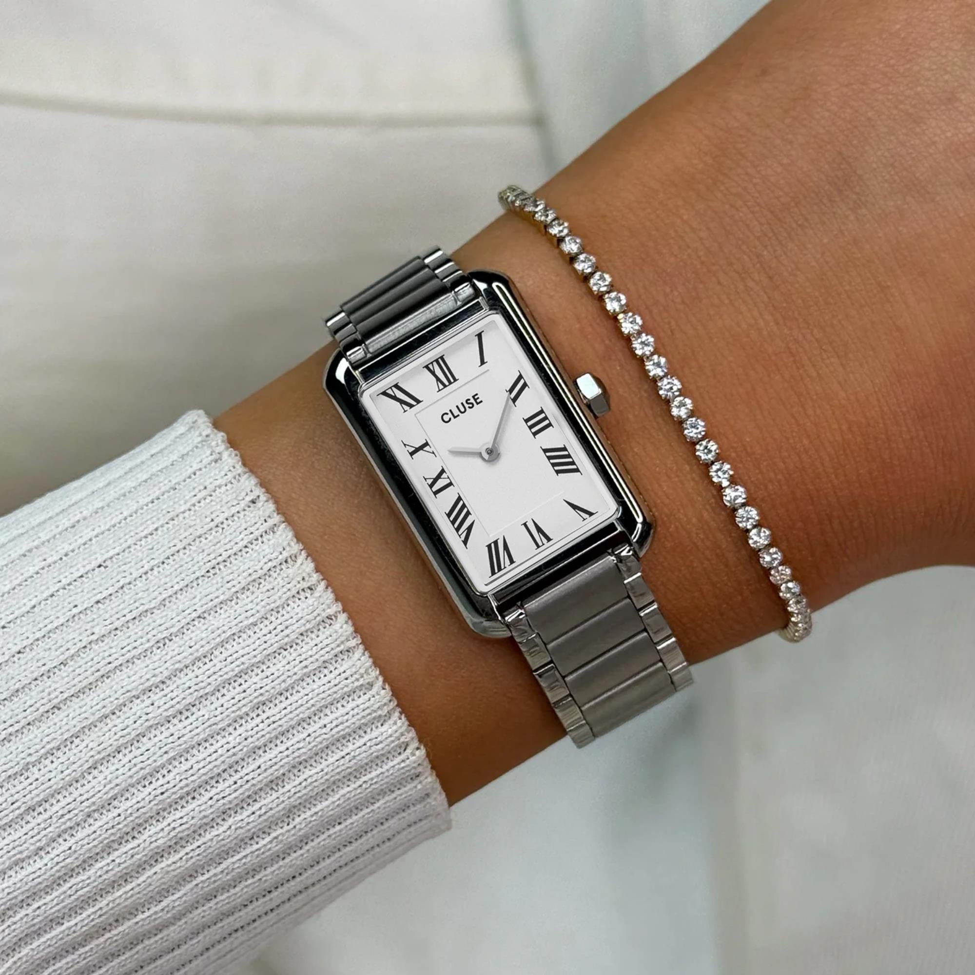 CLUSE Belisenna Quartz White Dial Steel Strap Women's Watch CW15002