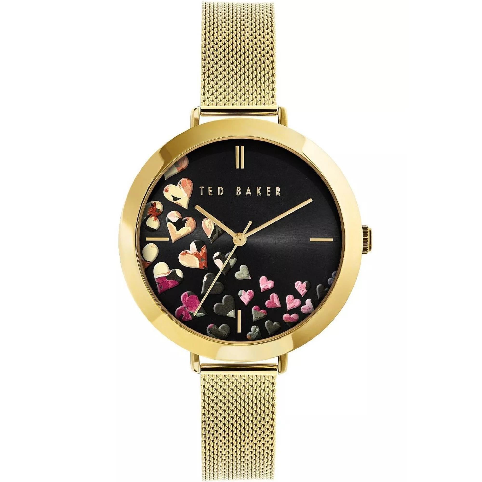 Ted Baker Ammy Floral Quartz Black Dial Steel Strap Women's Watch BKPAMF109