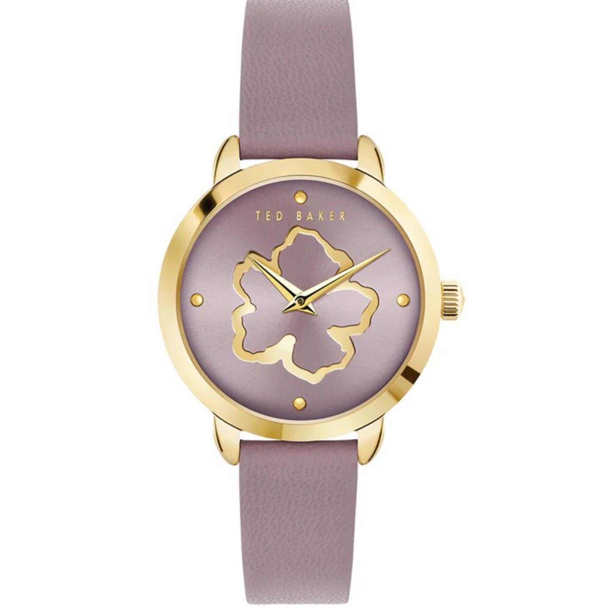 Ted Baker Fleure Quartz Purple Dial Leather Strap Women's Watch BKPFLS303