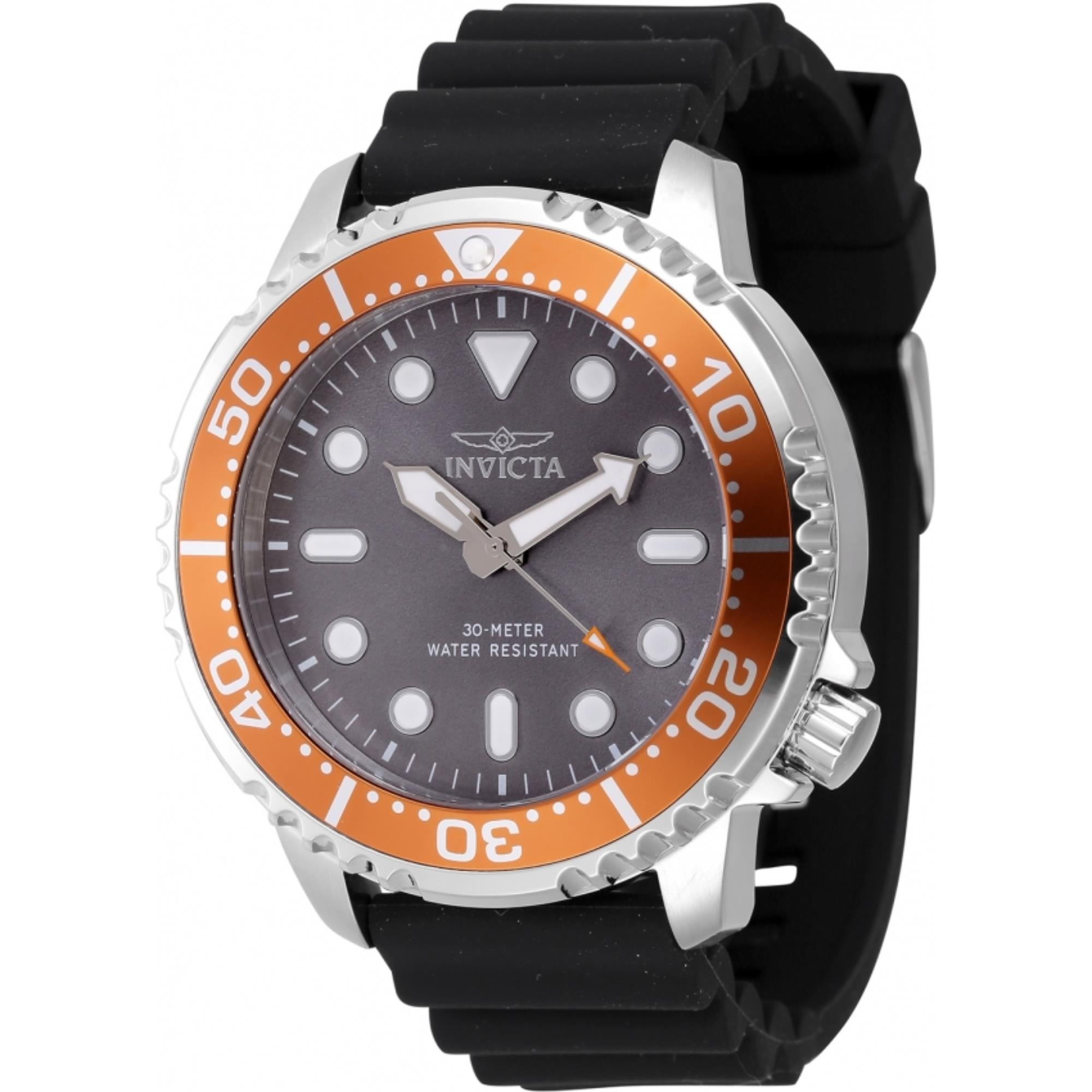 Invicta Pro Diver Quartz Grey Dial Silicone Strap Men's Watch 47224