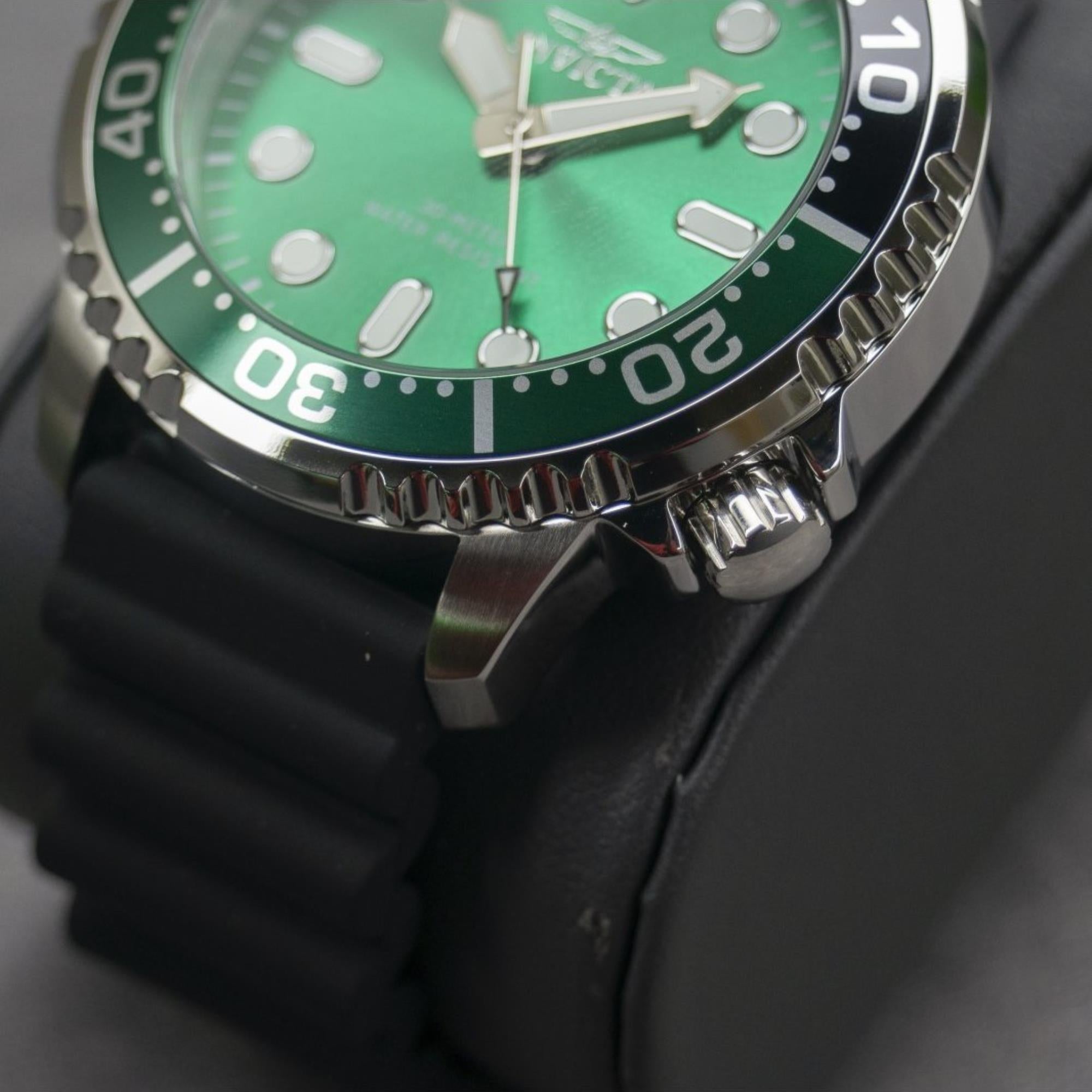 Invicta Pro Diver Quartz Green Dial Silicone Strap Men's Watch 47223