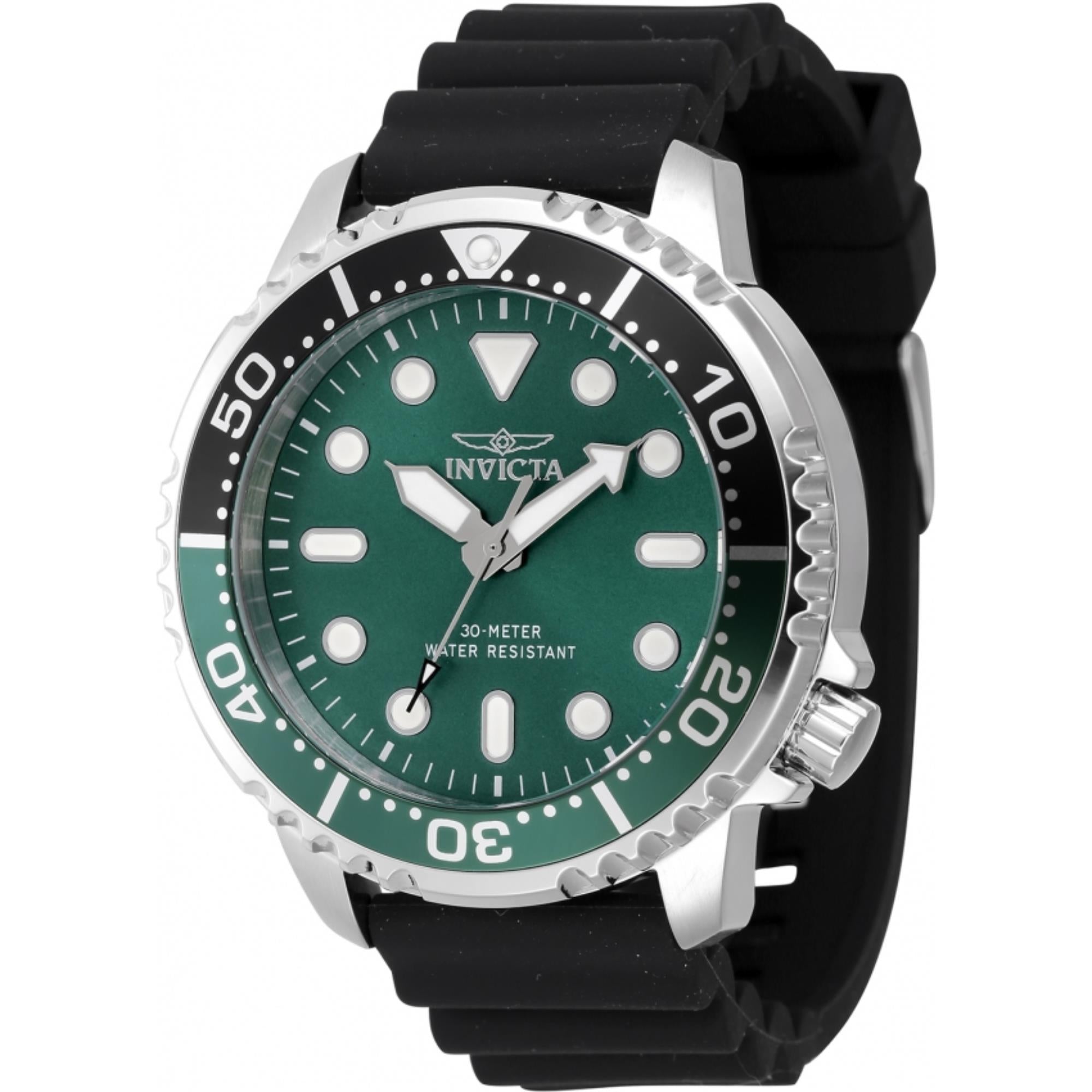 Invicta Pro Diver Quartz Green Dial Silicone Strap Men's Watch 47223