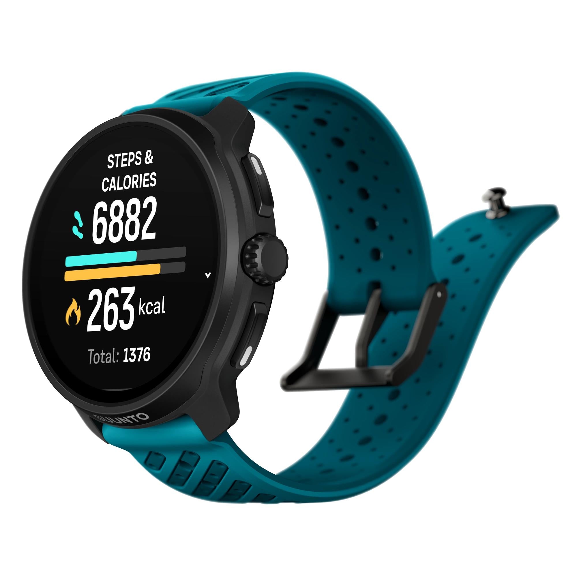 Suunto Race 2 Wave Blue AMOLED Digital Silicone Strap Unisex Smart Fitness Watch SS051242000