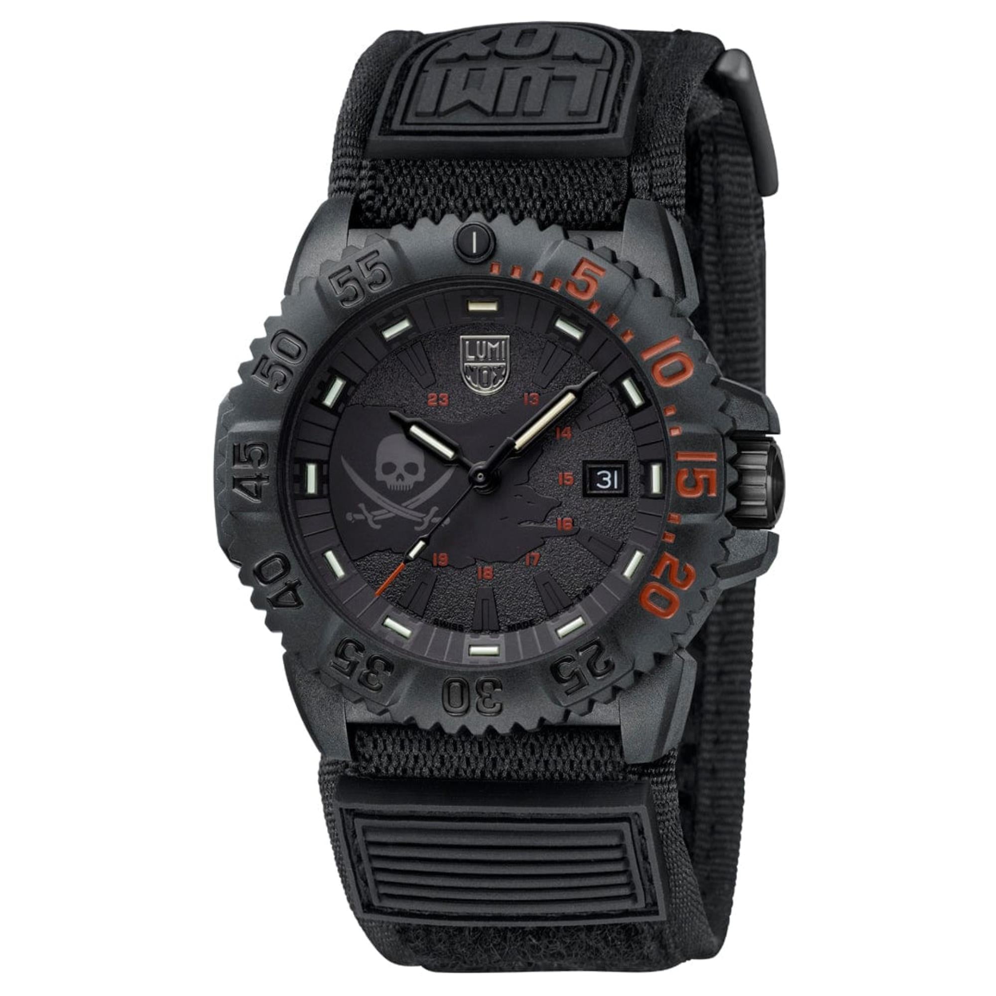 Luminox Navy Seal 3050 Pirate Watch Limited Edition Black Dial Velcro Fast Strap Men's Watch XS.3051.PIR.LE
