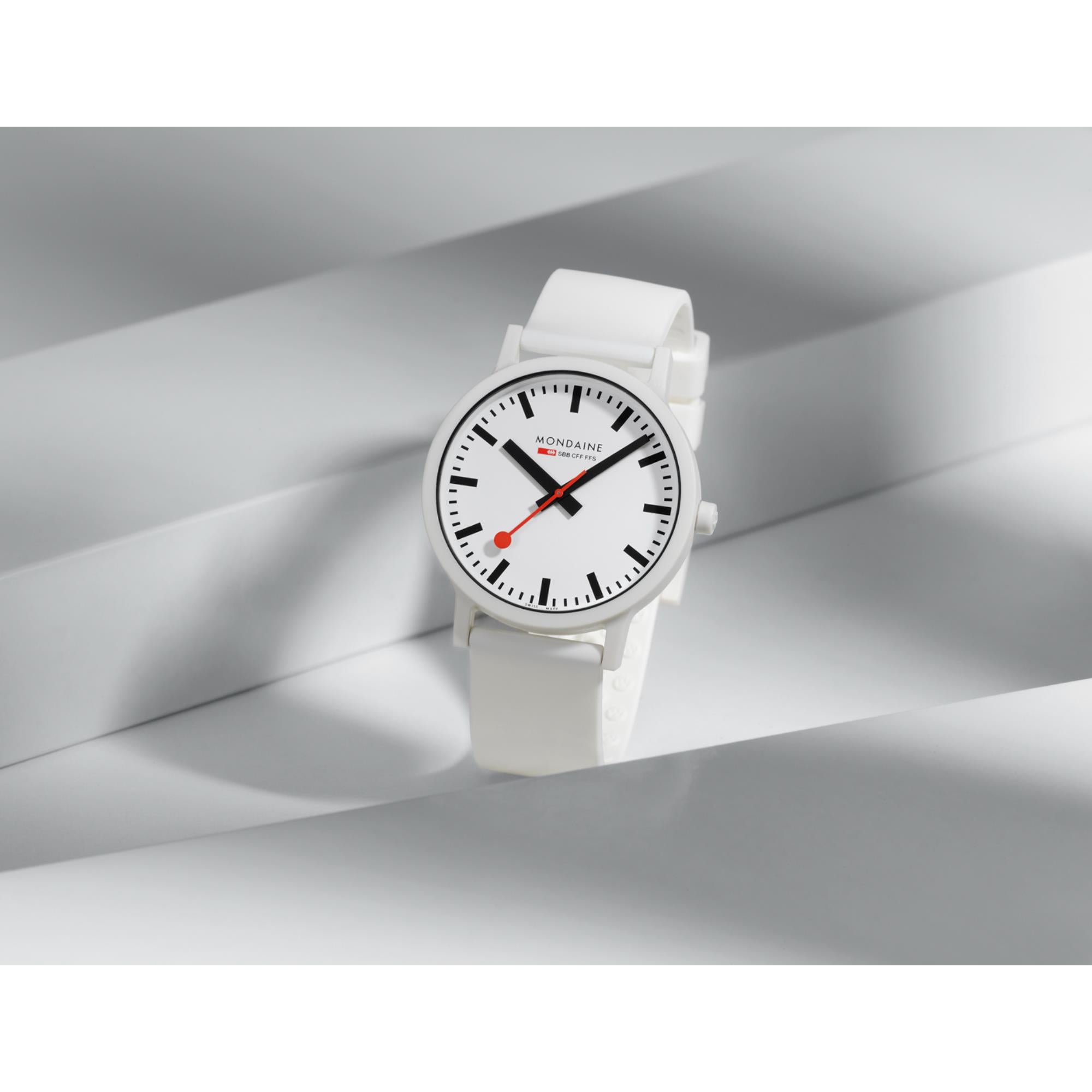 Mondaine Essence Quartz White Dial Silicone Strap Men's Watch MS1.41110.RA