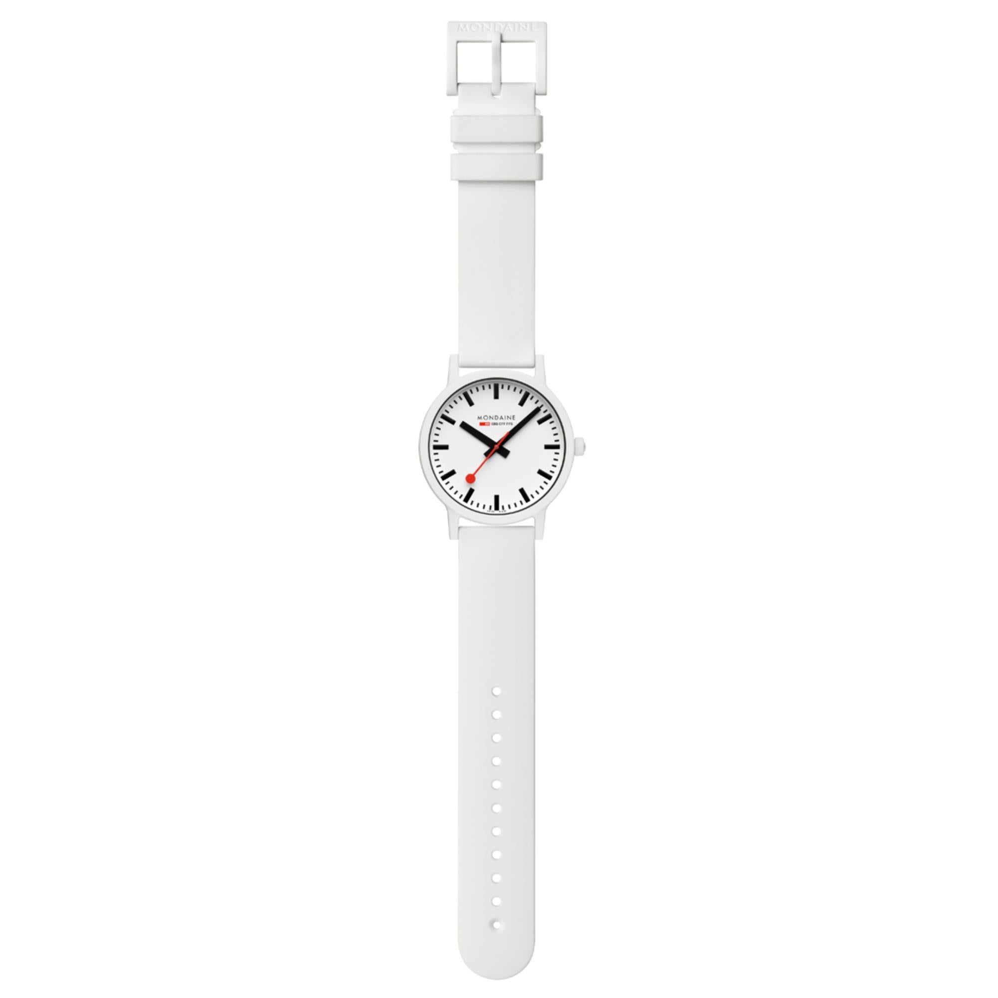 Mondaine Essence Quartz White Dial Silicone Strap Men's Watch MS1.41110.RA