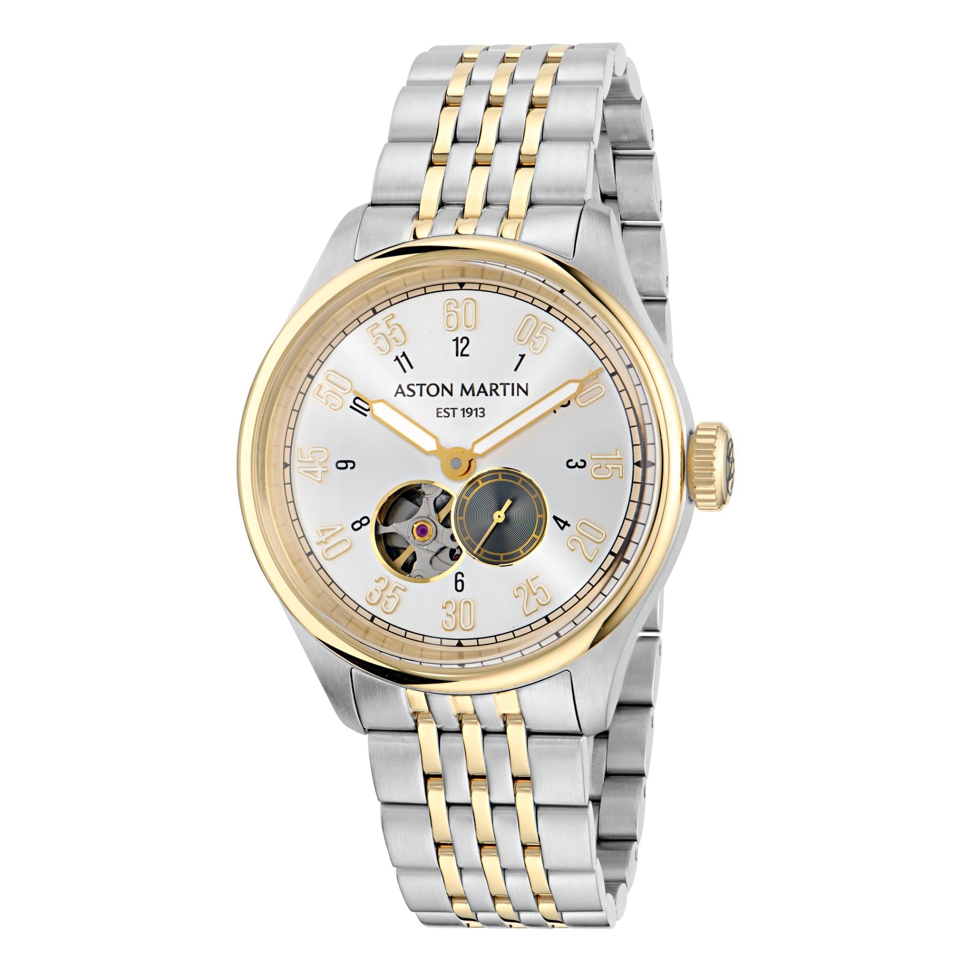 Aston Martin AML Timeless Automatic Silver Dial Steel Strap Men's Watch MTTS1F503