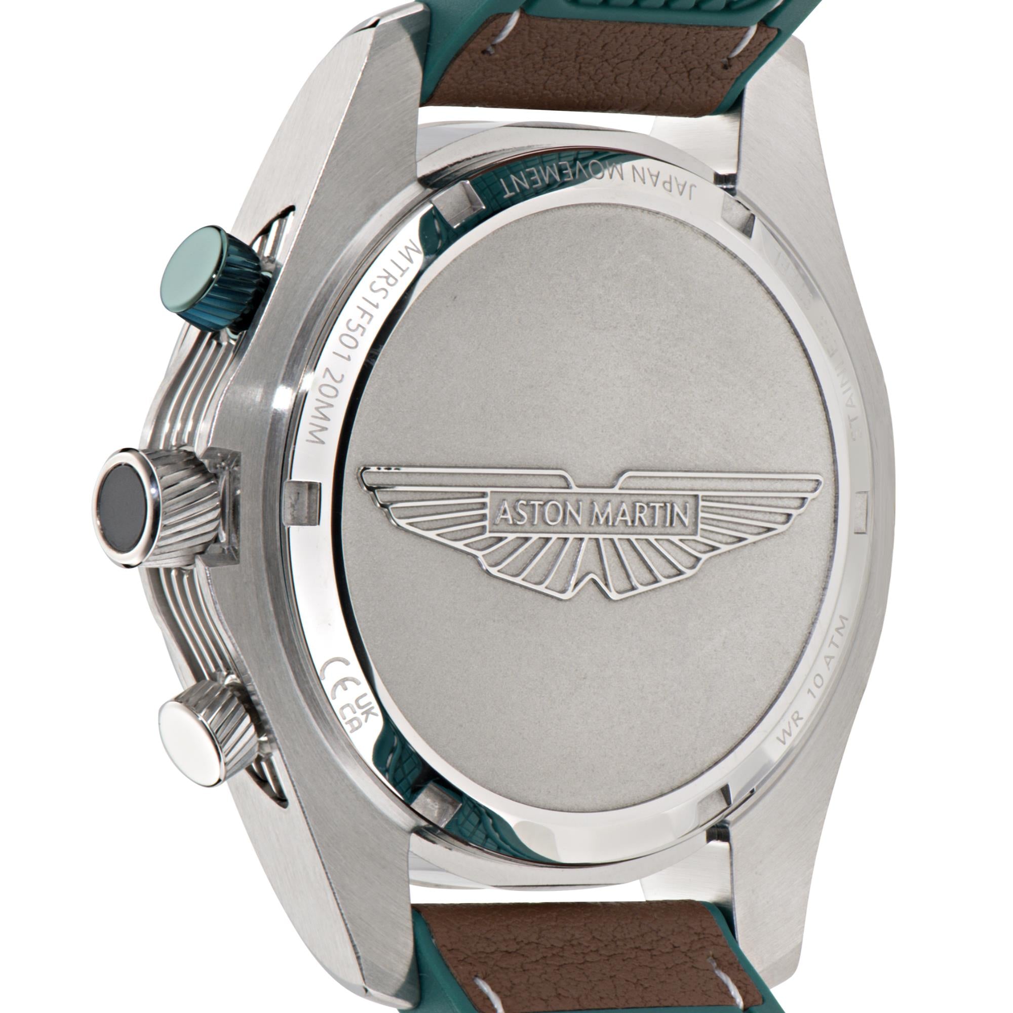 Aston Martin AML Thrill Quartz Chronograph Green Dial Leather Strap Unisex Watch MTRS1F501