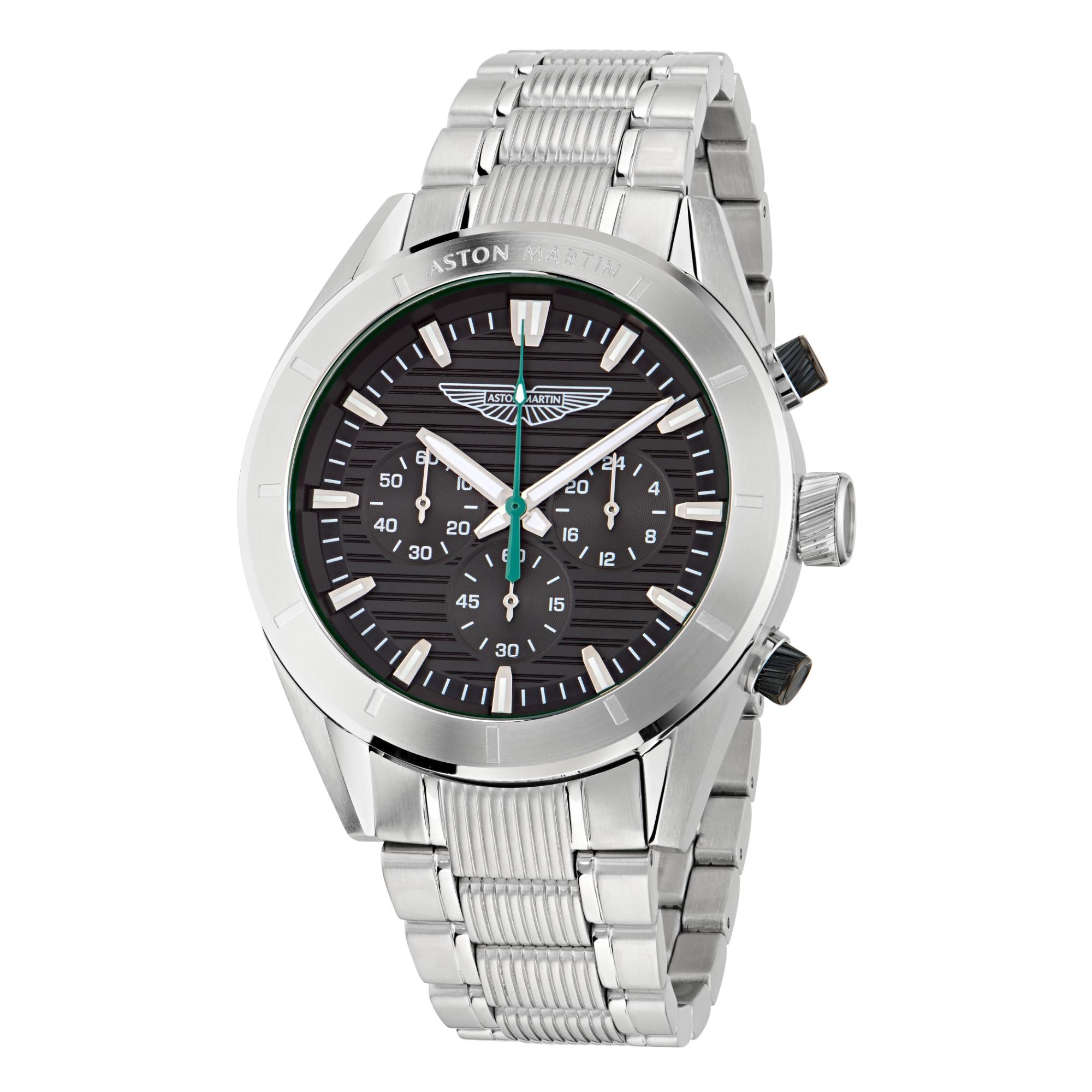 Aston Martin AML Icon Quartz with Interchangeable Top Ring Black Dial Silicone and Steel Strap Men's Watch MTIB1F501
