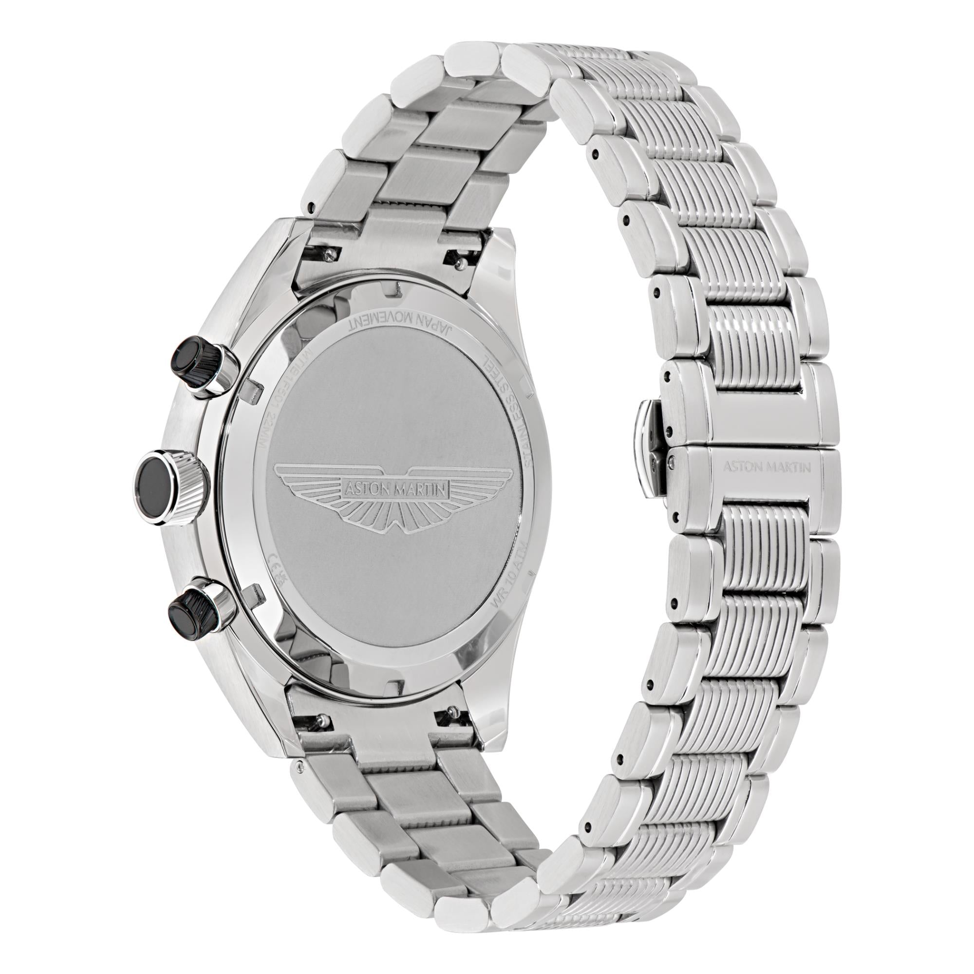 Aston Martin AML Icon Quartz with Interchangeable Top Ring Black Dial Silicone and Steel Strap Men's Watch MTIB1F501