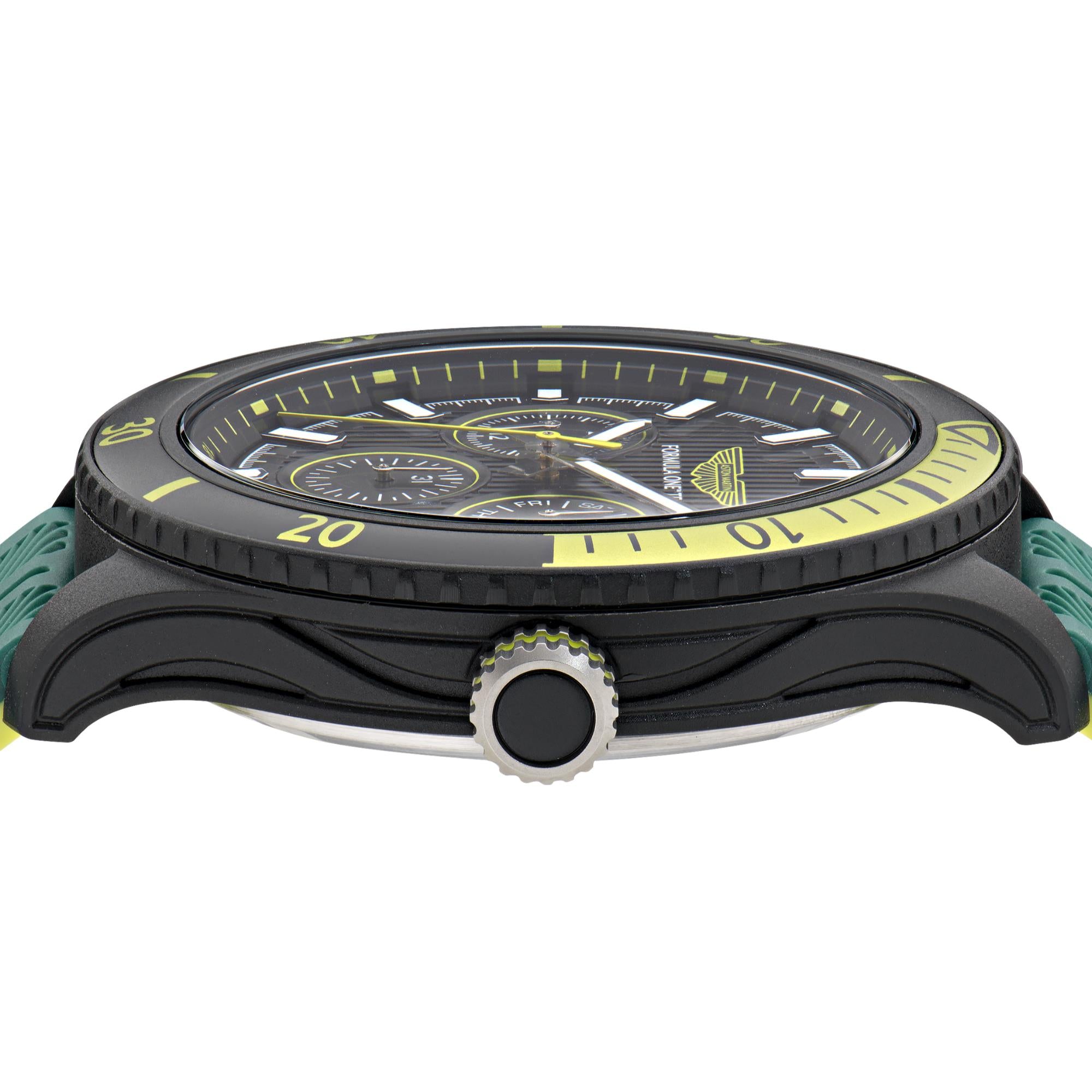 Aston Martin Formula 1 Quartz Chronograph Black Dial Silicone Strap Men's Watch MTFP1F501