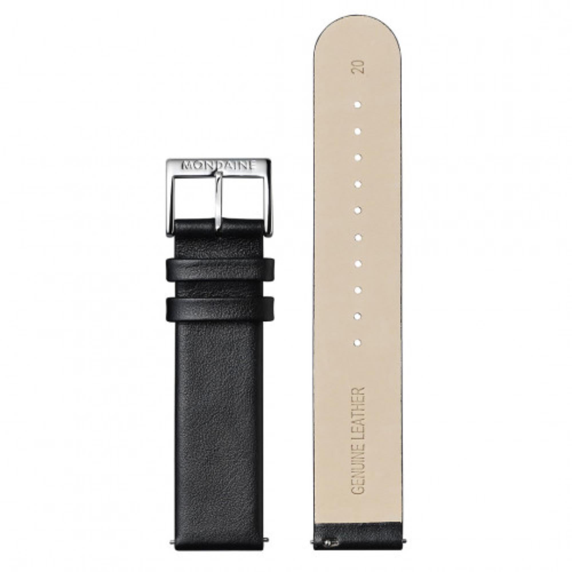Mondaine Black Genuine Leather Watch Strap FE16220.20Q.7